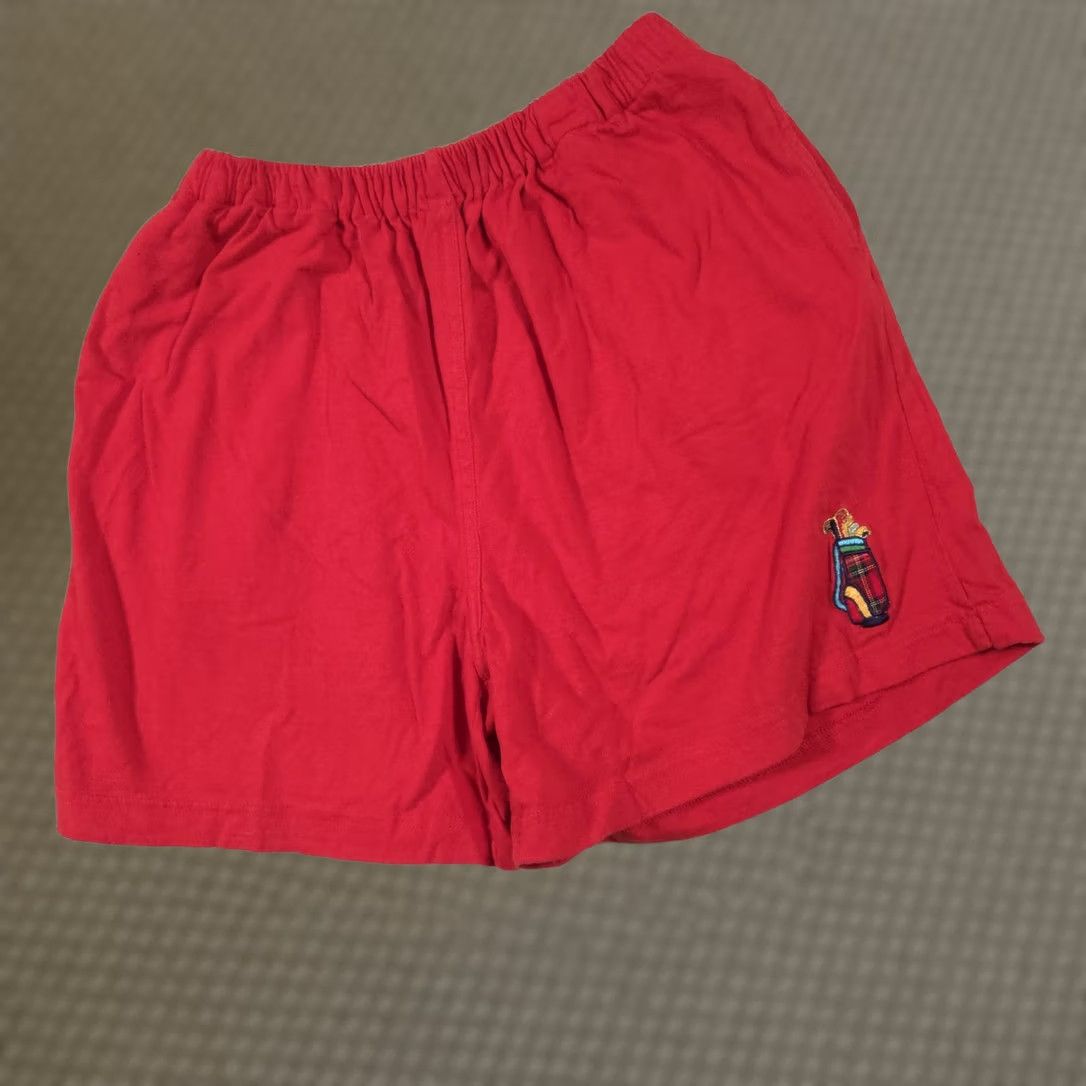 Vintage Ac-tiv-ology Shorts Womens Large Red Sweat Elastic Waist Embroidered Golf Size 36" / US 14 / IT 50 - 1 Thumbnail
