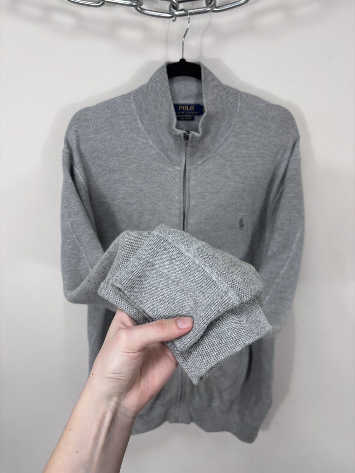 Polo Ralph Lauren Polo Ralph Lauren Men’s Grey Pima Cotton Full Zip Sweater Size US XL / EU 56 / 4 - 7 Thumbnail