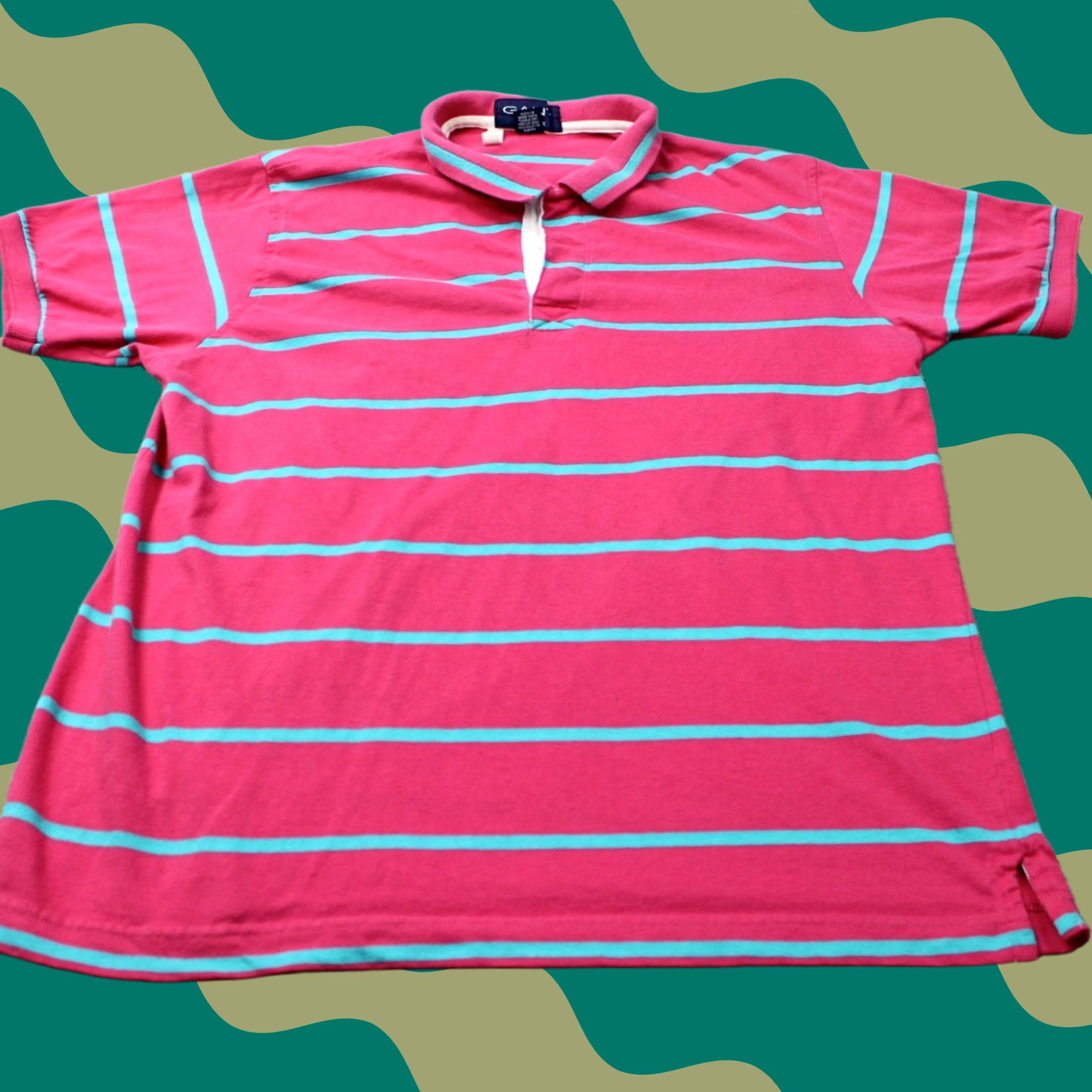 Gant Gant Rugger Polo Shirt Mens Large Pink/Blue 100% Cotton Short Sleeve Pullover Size US L / EU 52-54 / 3 - 1 Thumbnail