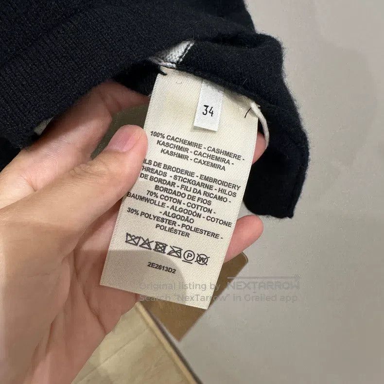 Hermes Hermes Black and White Pig Nose Button Cashmere Sweater Size XXS / US 00 / IT 34 - 5 Thumbnail
