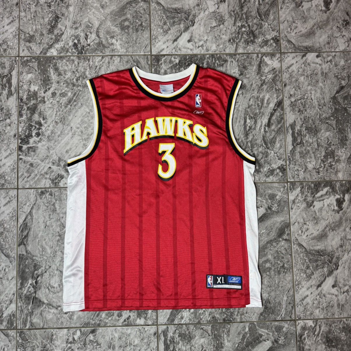 Reebok × Vintage Reebok Atlanta Hawks Shareef Abdur-Rahim Away Jersey Red Size US XL / EU 56 / 4 - 1 Thumbnail