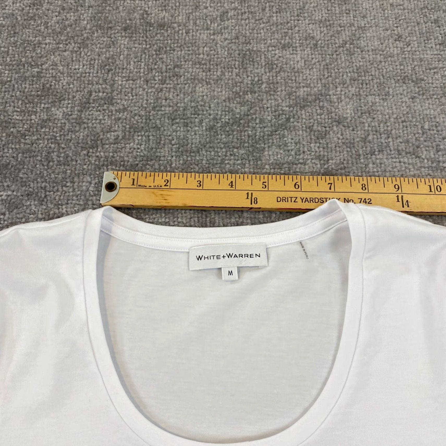 White + Warren VINTAGE White + Warren Blouse Womens Medium Casual 3/4 Sleeve Cotton Modal Stretch Size M / US 6-8 / IT 42-44 - 5 Thumbnail