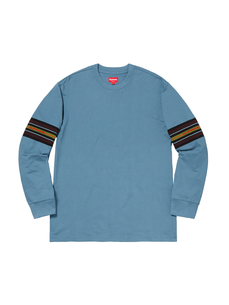 Supreme Brand New* Supreme FW18 Knit Panel Stripe LS Top Slate Size US M / EU 48-50 / 2 - 1 Thumbnail