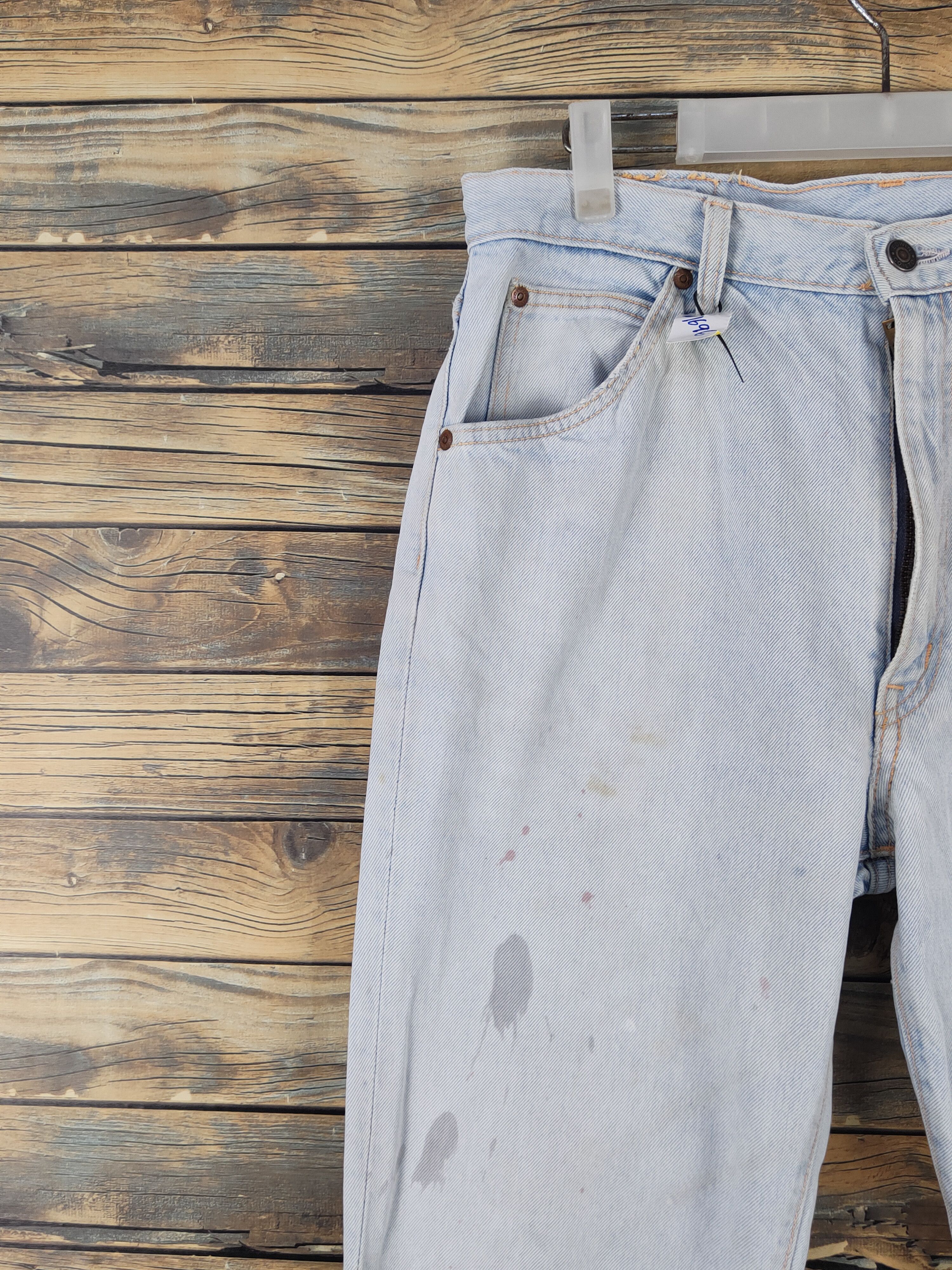 Edwin Edwin Light Blue Distressed Ripped denim Jeans #W1696 Size US 33 - 3 Thumbnail