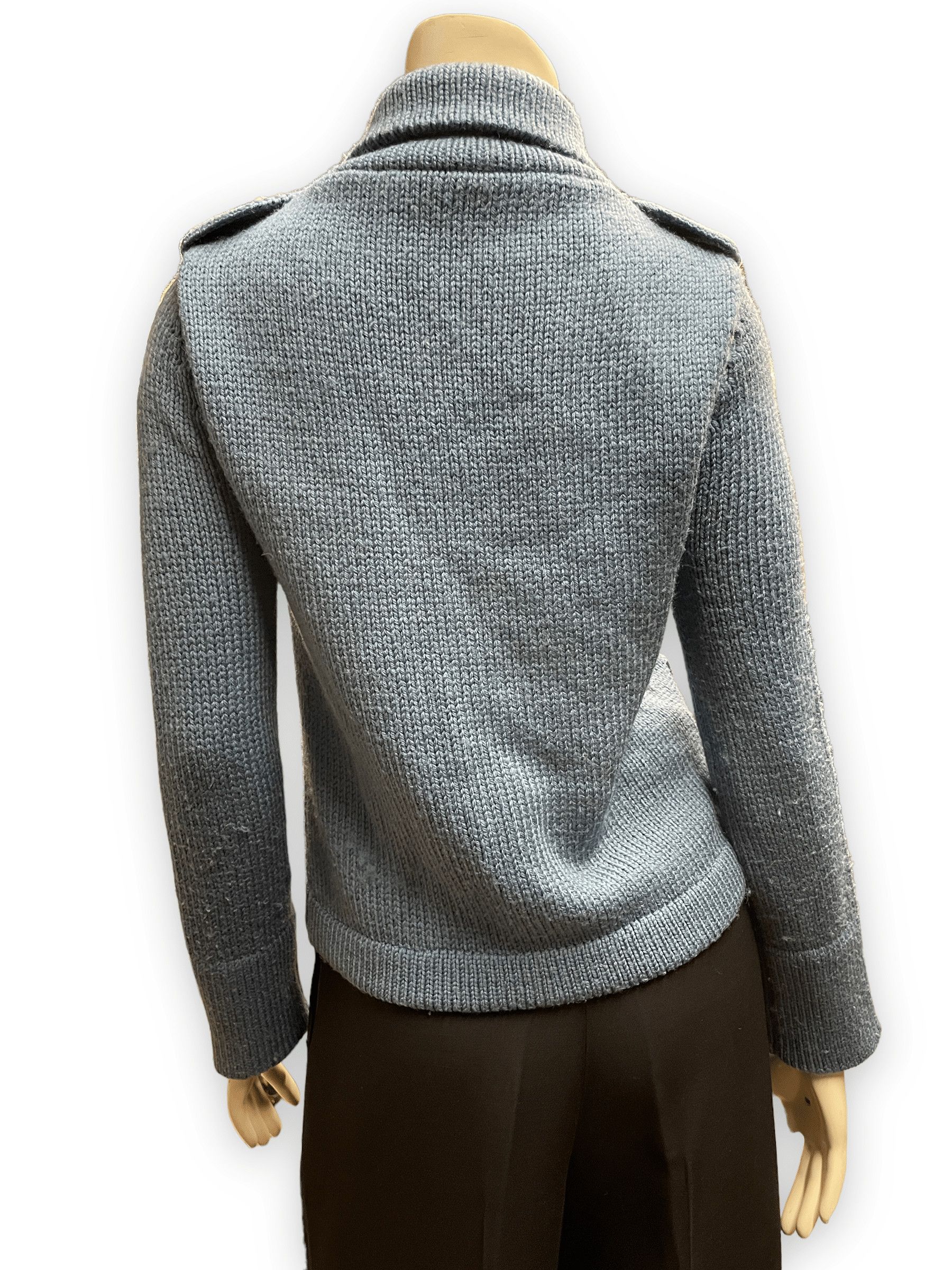 Marc Jacobs Marc Jacobs Steel Blue Wool Sweater Jacket With Pumpernickel Buttons Size XS Size XS / US 0-2 / IT 36-38 - 6 Thumbnail