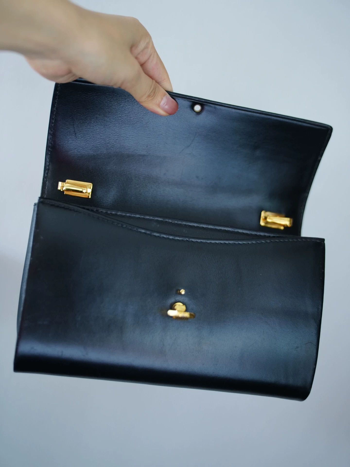 Other Morabito Vintage Black Gold Chain-Attachable Clutch Size ONE SIZE - 4 Thumbnail