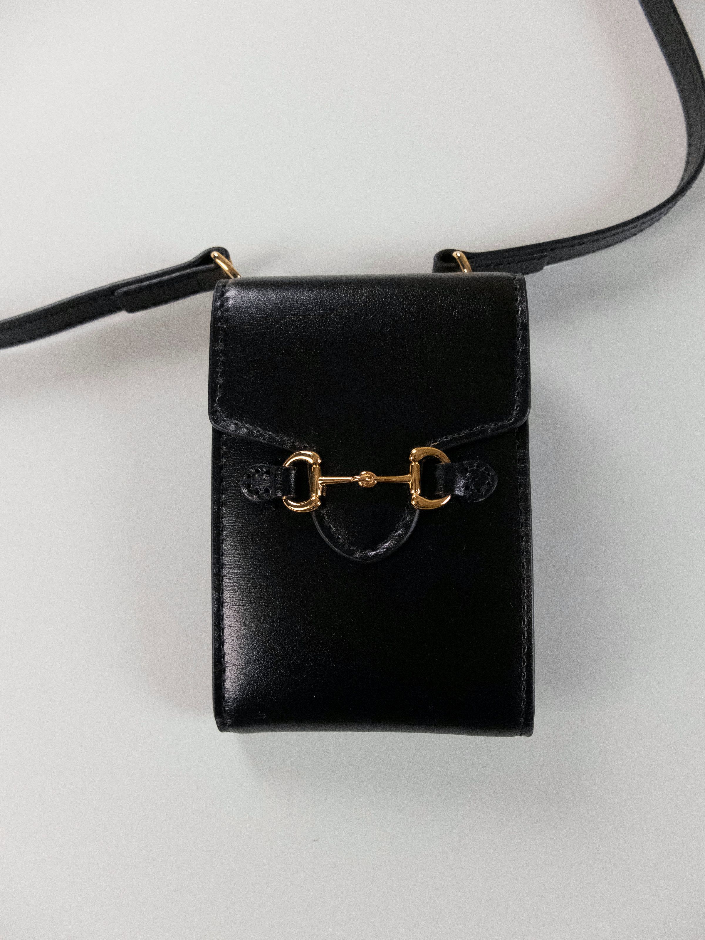 Gucci GUCCI black horsebit strapped leather card case wallet Size ONE SIZE - 4 Thumbnail