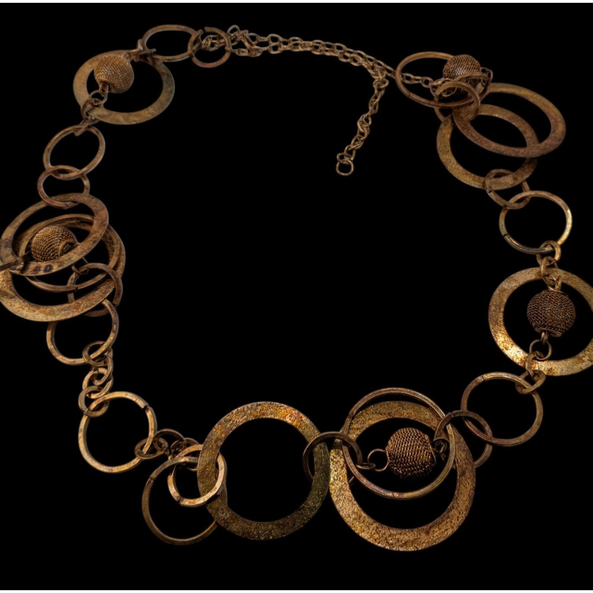 Other Vintage Glam Gold/Copper-Toned Statement Necklace With Textu Size ONE SIZE - 3 Thumbnail