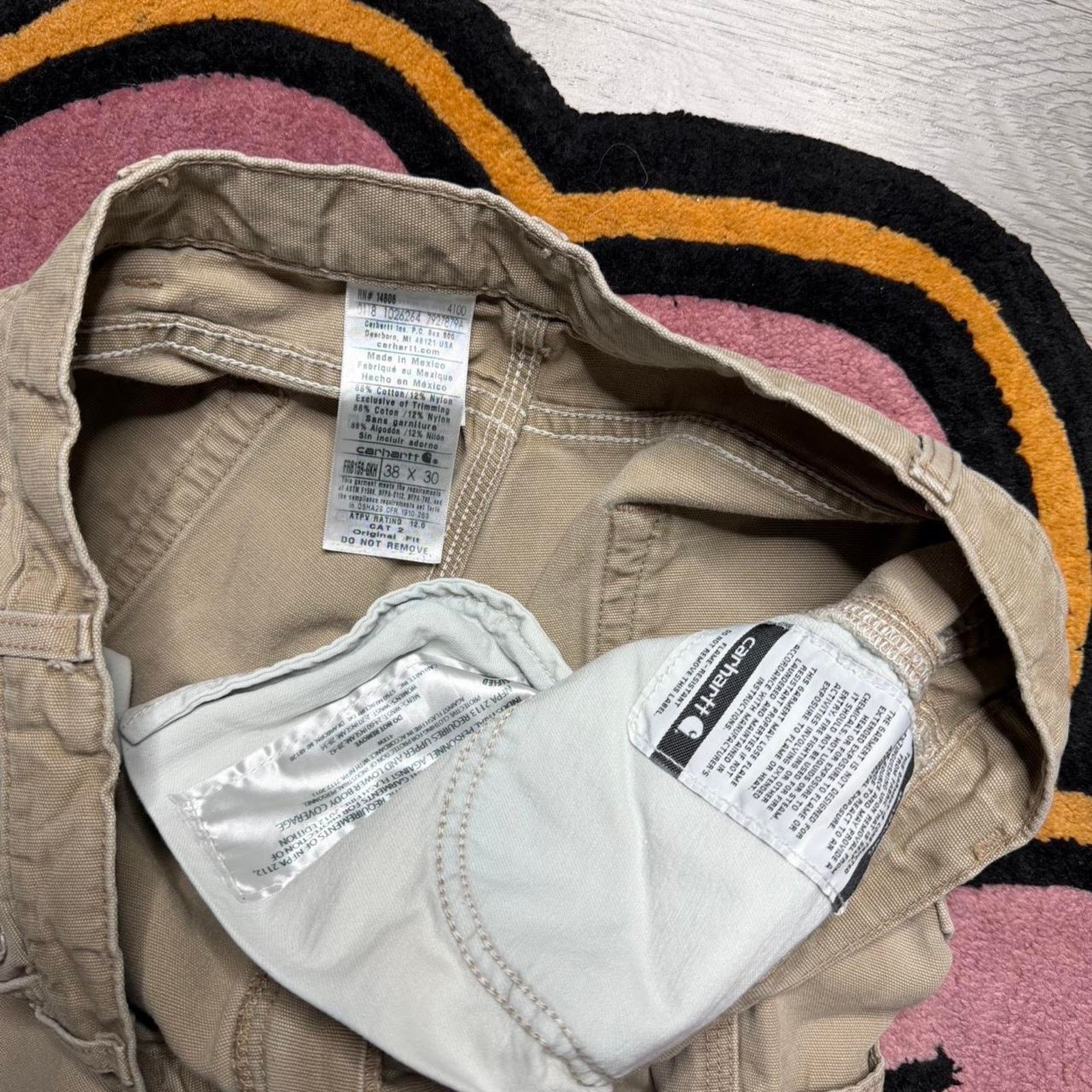 Carhartt Carhartt FR Original Fit Carpenter Work Pants Size 38x30 Tan Size US 38 / EU 54 - 3 Thumbnail