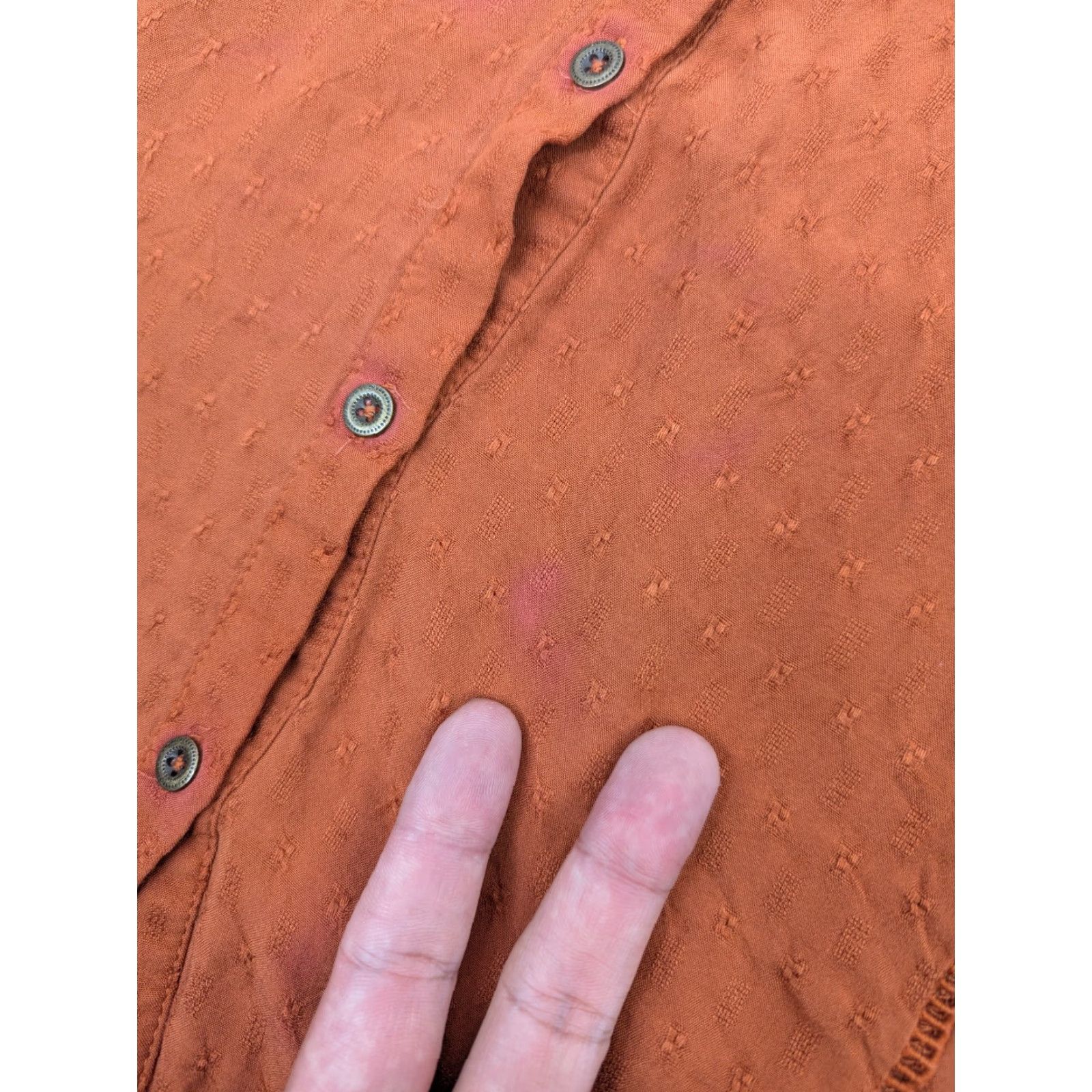 Vintage Knox Rose Blouse Women's Size L Balloon Sleeve Peasant Rayon Orange Venture Rust Boho Shirt Size L / US 10 / IT 46 - 4 Thumbnail