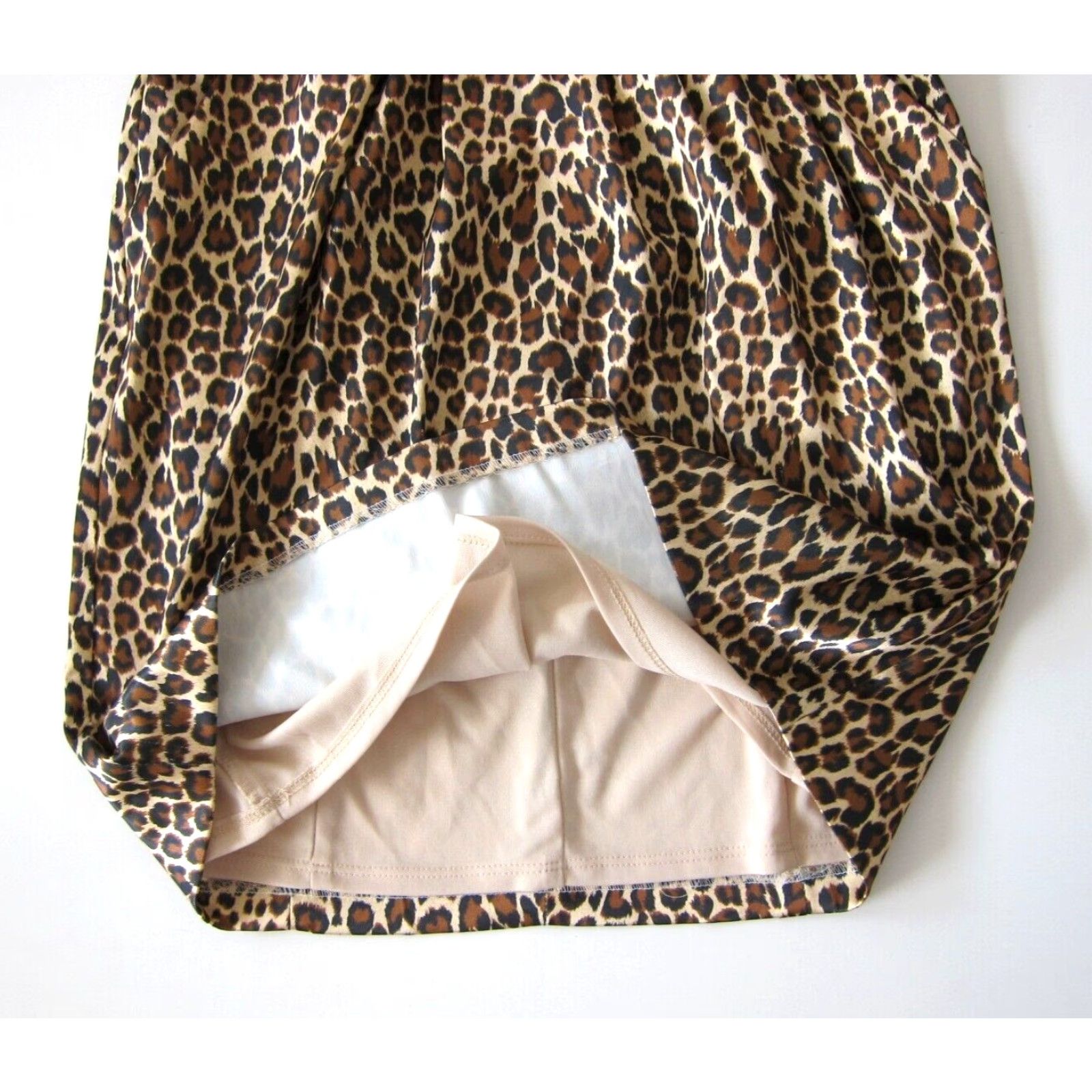 Vintage VINTAGE Jump Apparel Dress Shirt Brown Cheetah Strapless Ruched Pocket Prom Party 6 Women Size M / US 6-8 / IT 42-44 - 7 Thumbnail