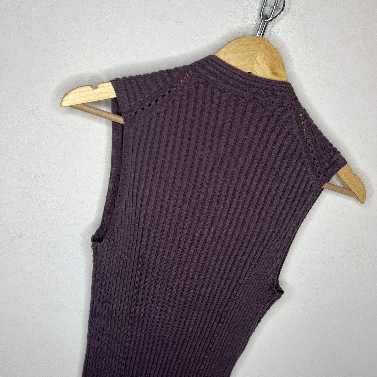 Hermes Hermes Cashmere Sweater Vest Ribbed Purple Size S / US 4 / IT 40 - 9 Thumbnail