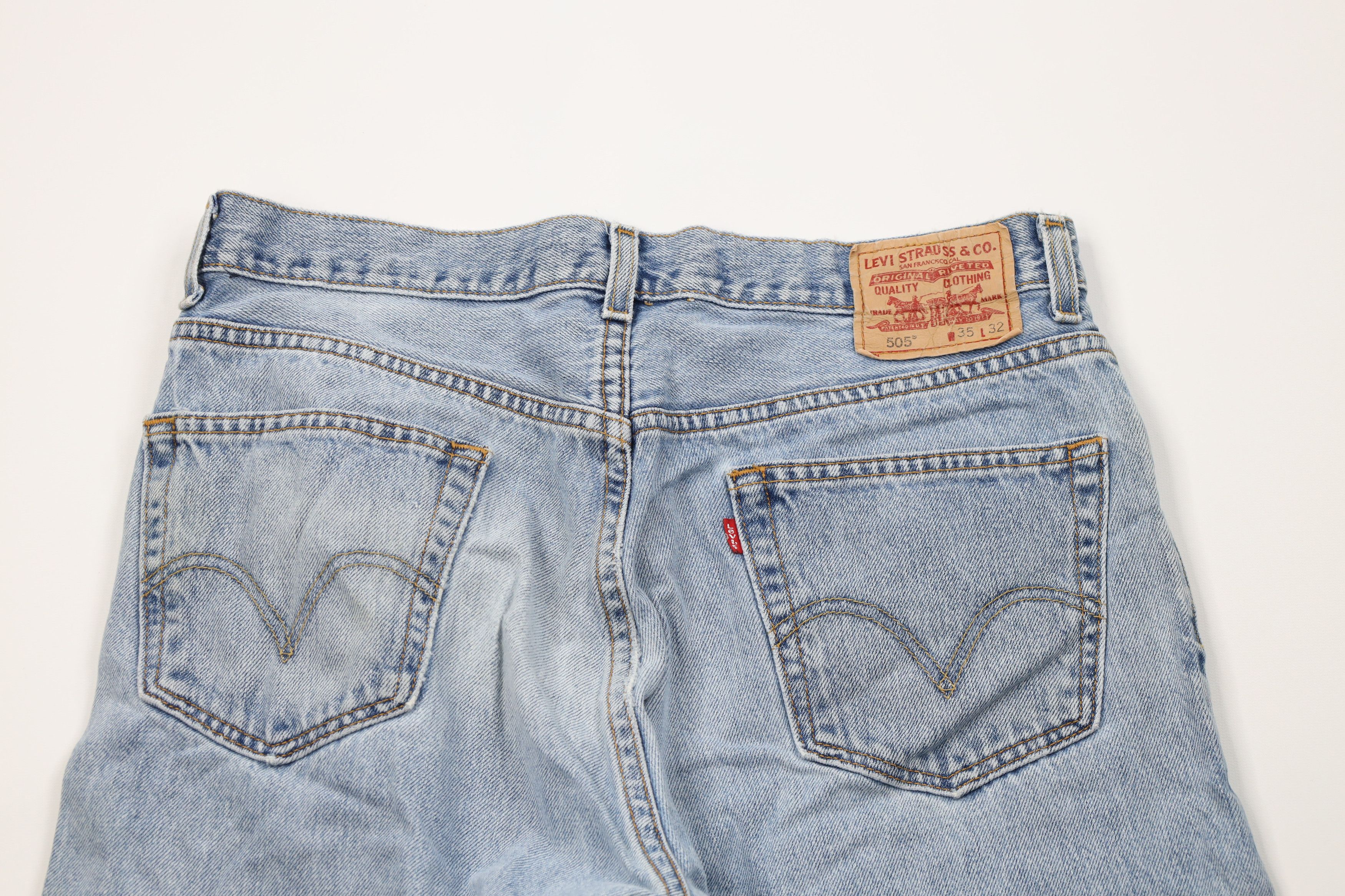 Levi's Vintage Y2K Levis 505 Regular Straight Leg Denim Jeans Blue Size US 35 - 9 Thumbnail