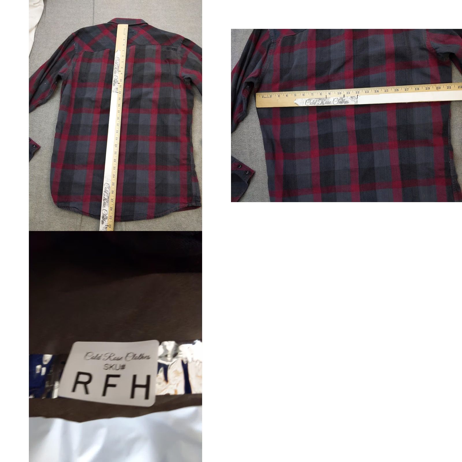 Vintage VINTAGE Micros Shirt Mens Large Red Plaid Flannel Snap Button Pocket Long Sleeve Size US L / EU 52-54 / 3 - 9 Thumbnail
