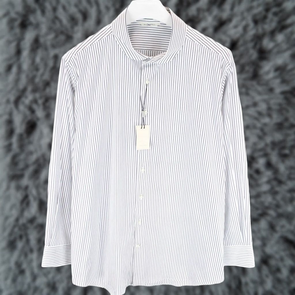 Suitsupply Suitsupply Slim Fit Formal Shirt Men's 3XL Button-Up Pinstriped Stretch White Dress Shirt Button-Up Formal, Business Mens 3XL White Size 48R - 1 Thumbnail