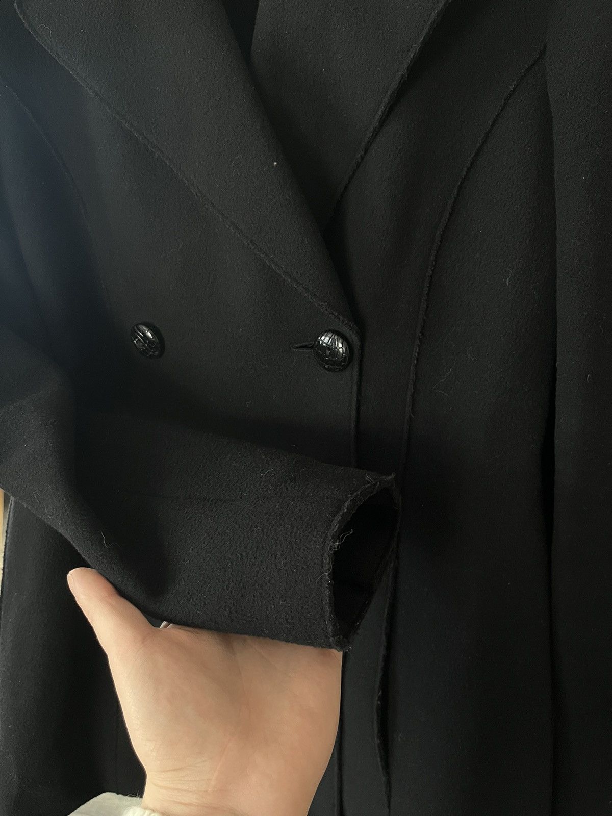 Emporio Armani Emporio Armani Black Wool Double Breasted Peacoat Jacket Size US S / EU 44-46 / 1 - 5 Thumbnail