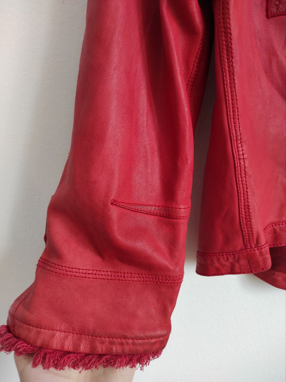 Marithe + Francois Girbaud Marithe Francois Girbaud Leather Red Bomber Jacket Size M-L Size L / US 10 / IT 46 - 14 Thumbnail