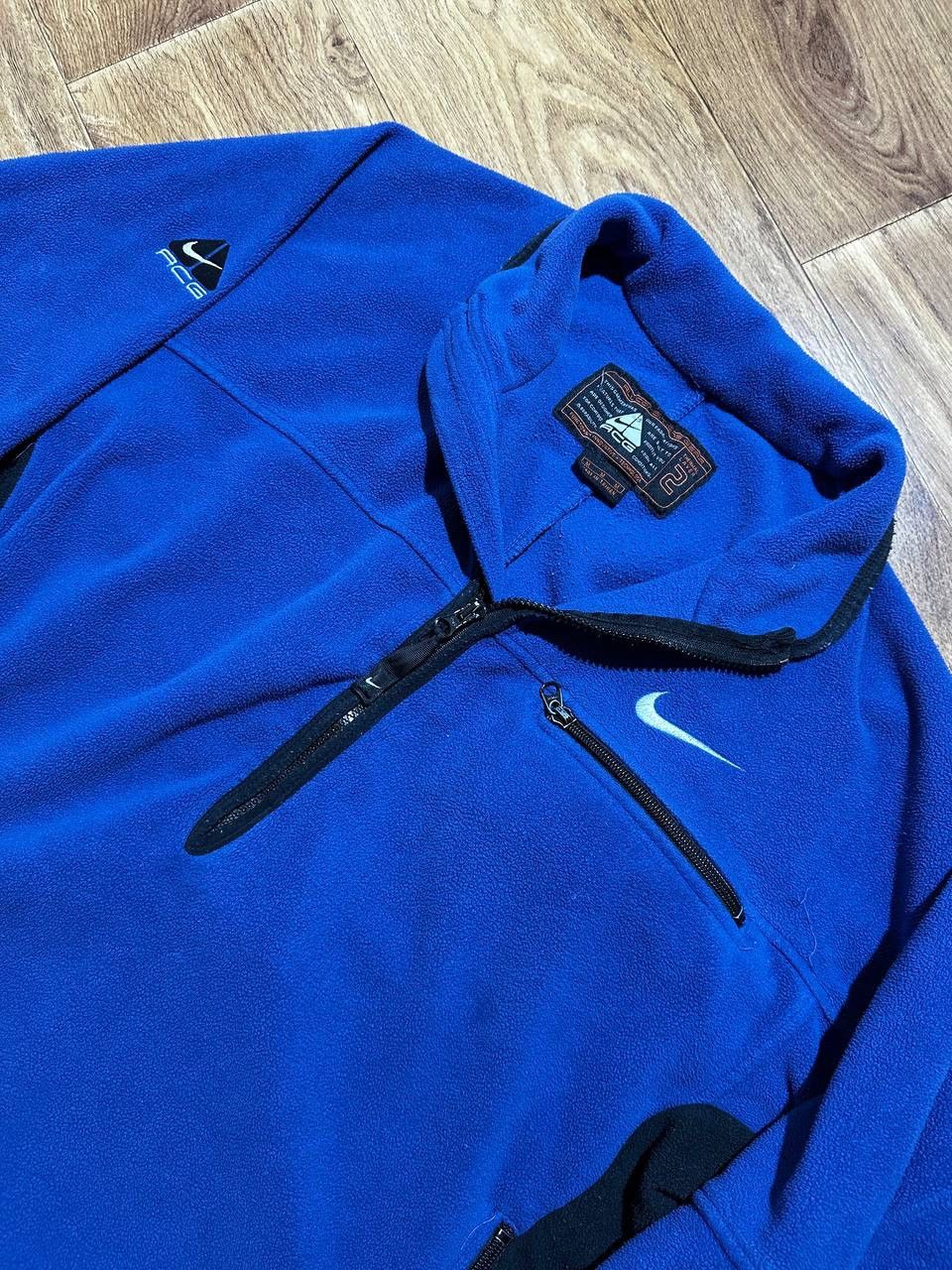 Nike ACG × Vintage Vintage 1997 Nike ACG Blue 1/2 Zip Pullover Fleece Jacket Size US M / EU 48-50 / 2 - 2 Thumbnail