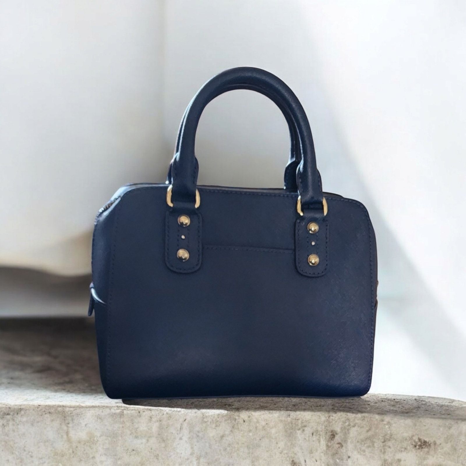 Michael Kors Michael Kors Satter Calf Navy Leather Small Satchel & wallet Size ONE SIZE - 11 Thumbnail