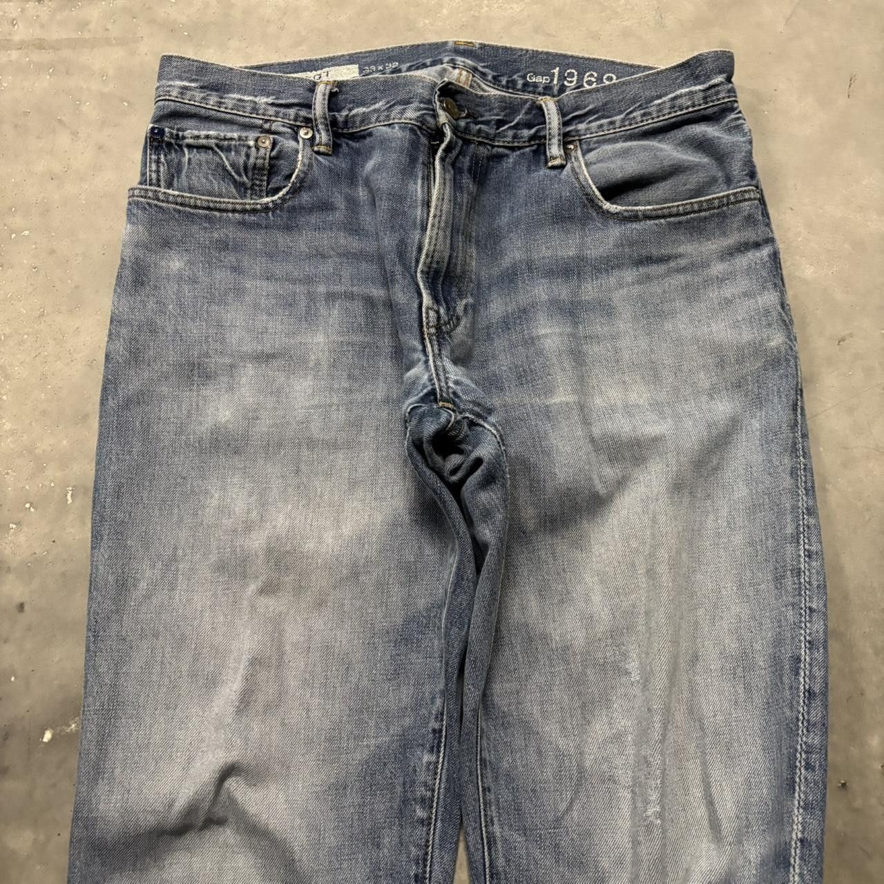 Japanese Brand × Vintage Crazy Vintage Y2K/2000s Grunge Faded Light Wash Distressed Denim Jeans! Size US 33 - 5 Thumbnail