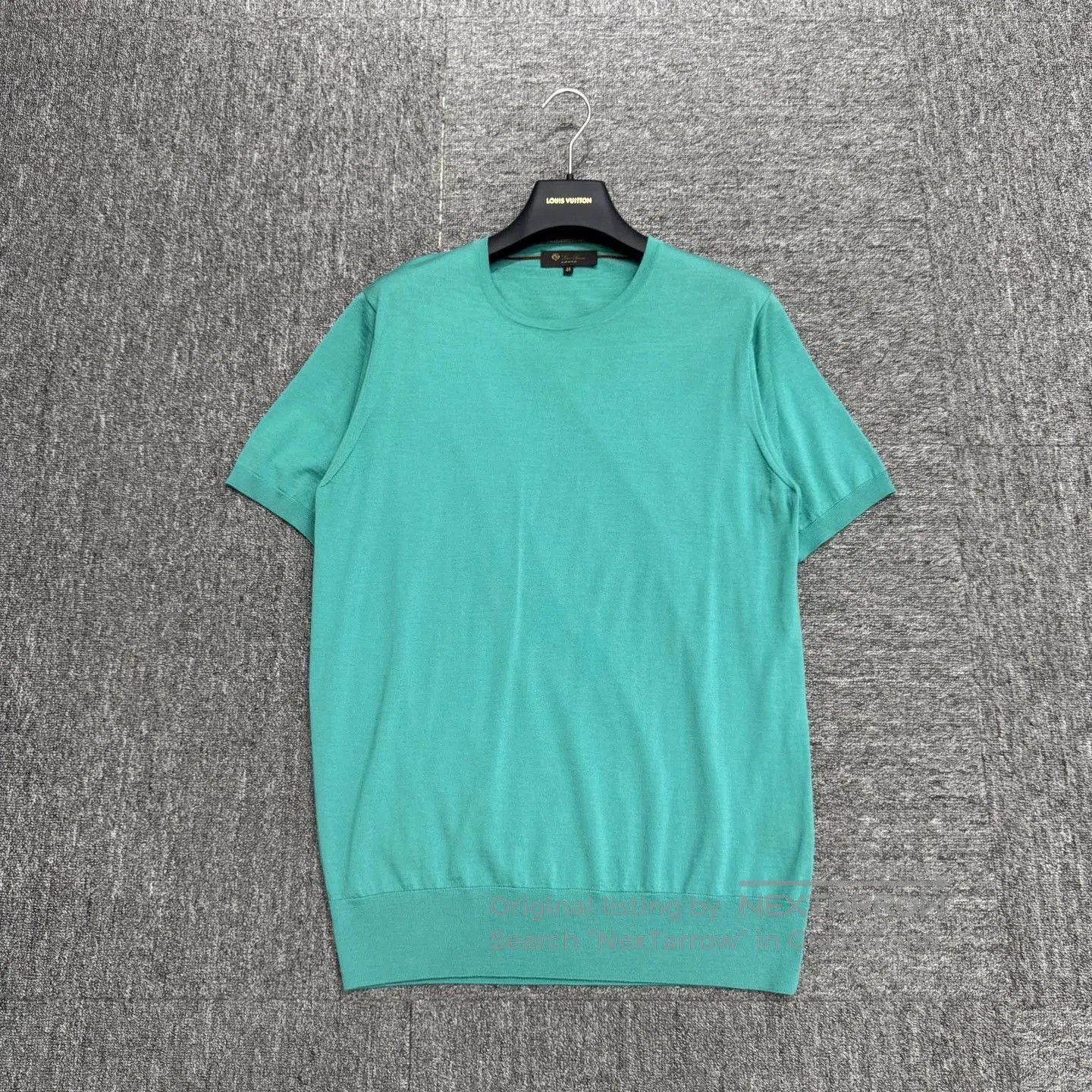 Loro Piana Blue Short-Sleeve Crewneck Shirt. Size US M / EU 48-50 / 2 - 1 Thumbnail