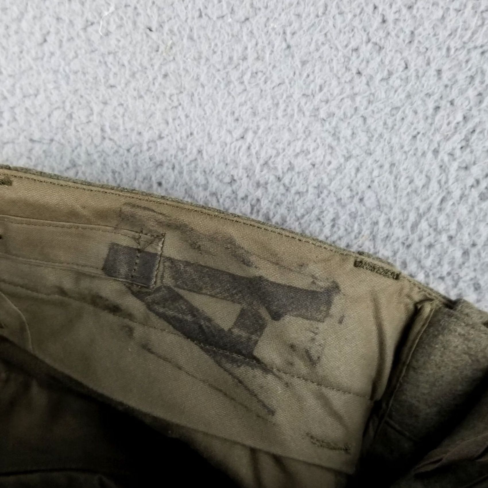 Vintage M&S Thick Wool Hunting Field Pants Cargo Military 31X30 60s Military Green/Grey Mens Size US 31 - 7 Thumbnail