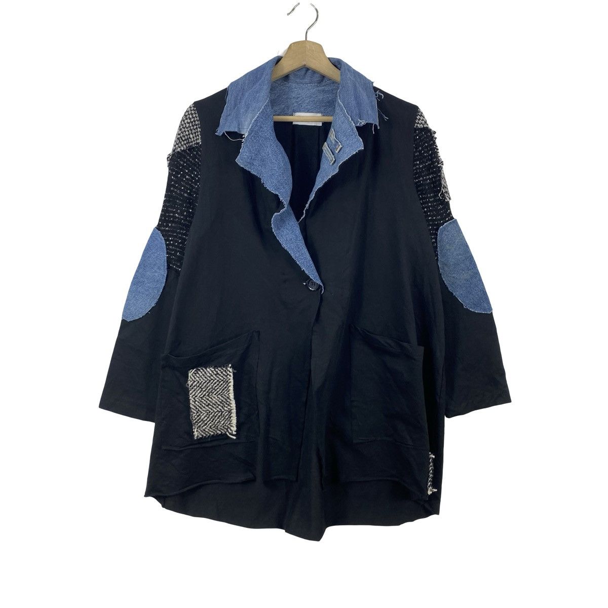 Vintage Vintage PLANET FLORENCE Patchwork Denim Collar Jacket Coat Size S / US 4 / IT 40 - 5 Thumbnail
