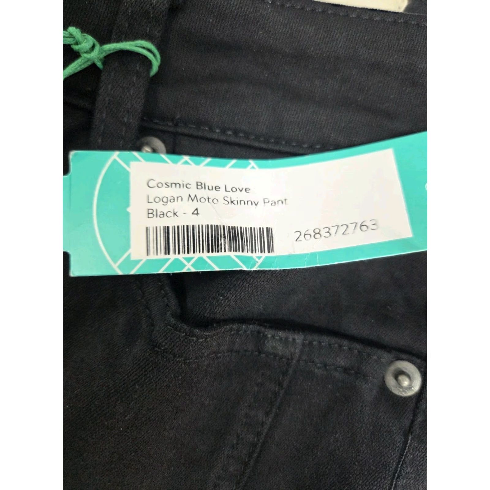 Vintage Cosmic Blue Love Jeans Logan Moto Skinny Womens Black 27 NWT Slim Jeans Mens Womens Size 27" / US 4 / IT 40 - 5 Thumbnail