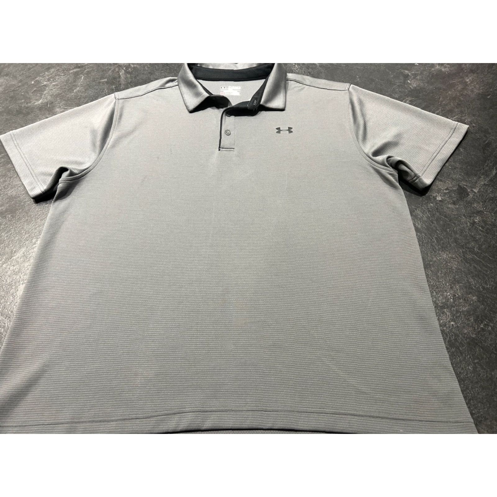 Under Armour VINTAGE Under Armour Golf Polo Shirt Men's 2XL Short Sleeve Gray Logo Casual All Seasons Size US XXL / EU 58 / 5 - 2 Thumbnail