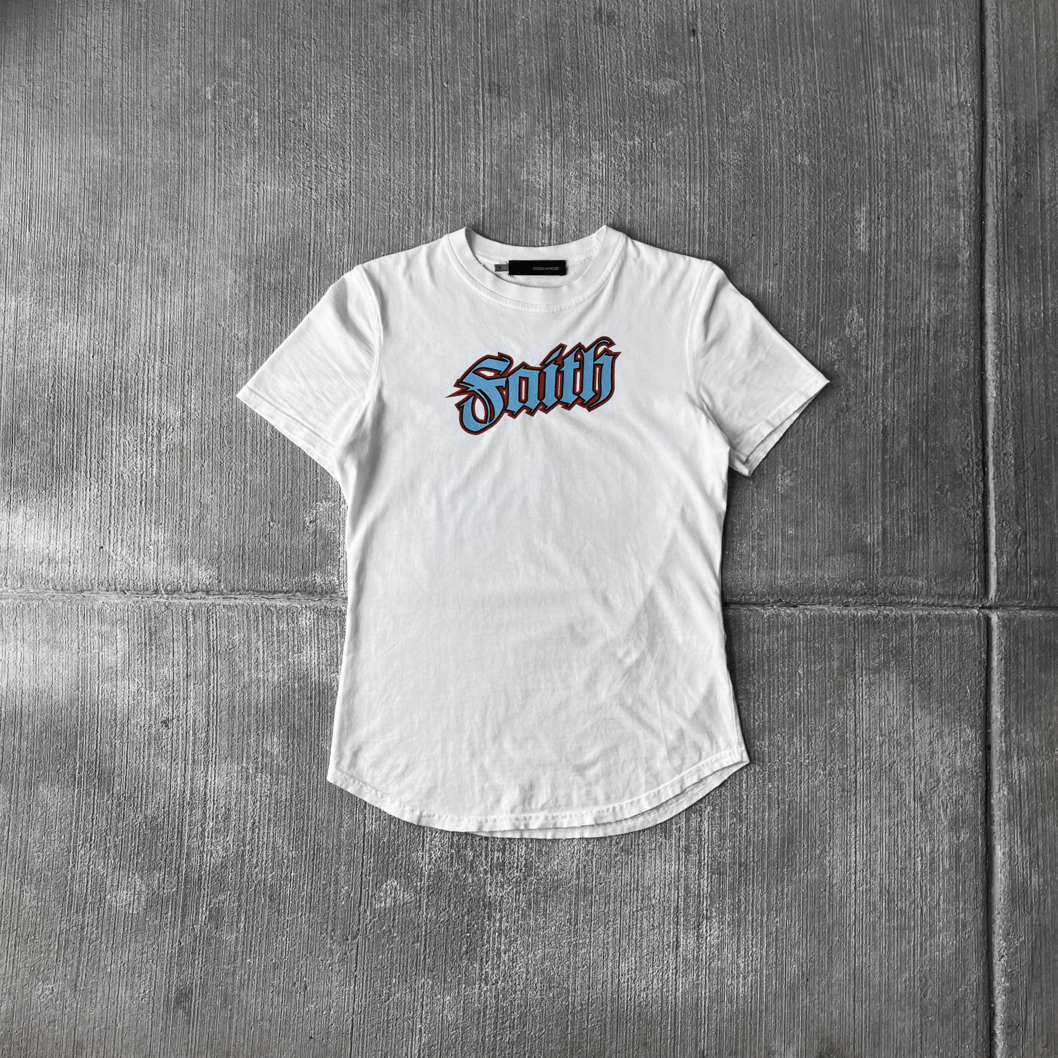 image of Dsquared2 Aw2005 'faith' Tee in White, Men's (Size Medium)