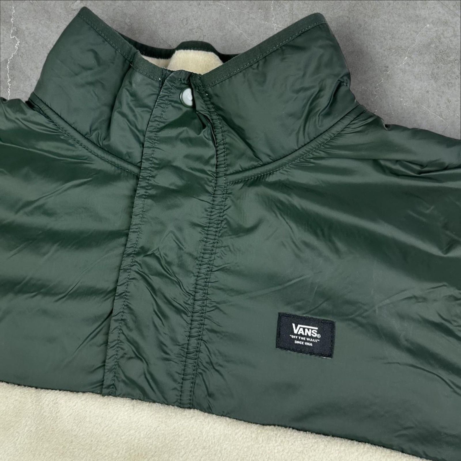 Vans Vans Mammoth Fleece Cream & Green Anorak Jacket Large Size US L / EU 52-54 / 3 - 1 Thumbnail