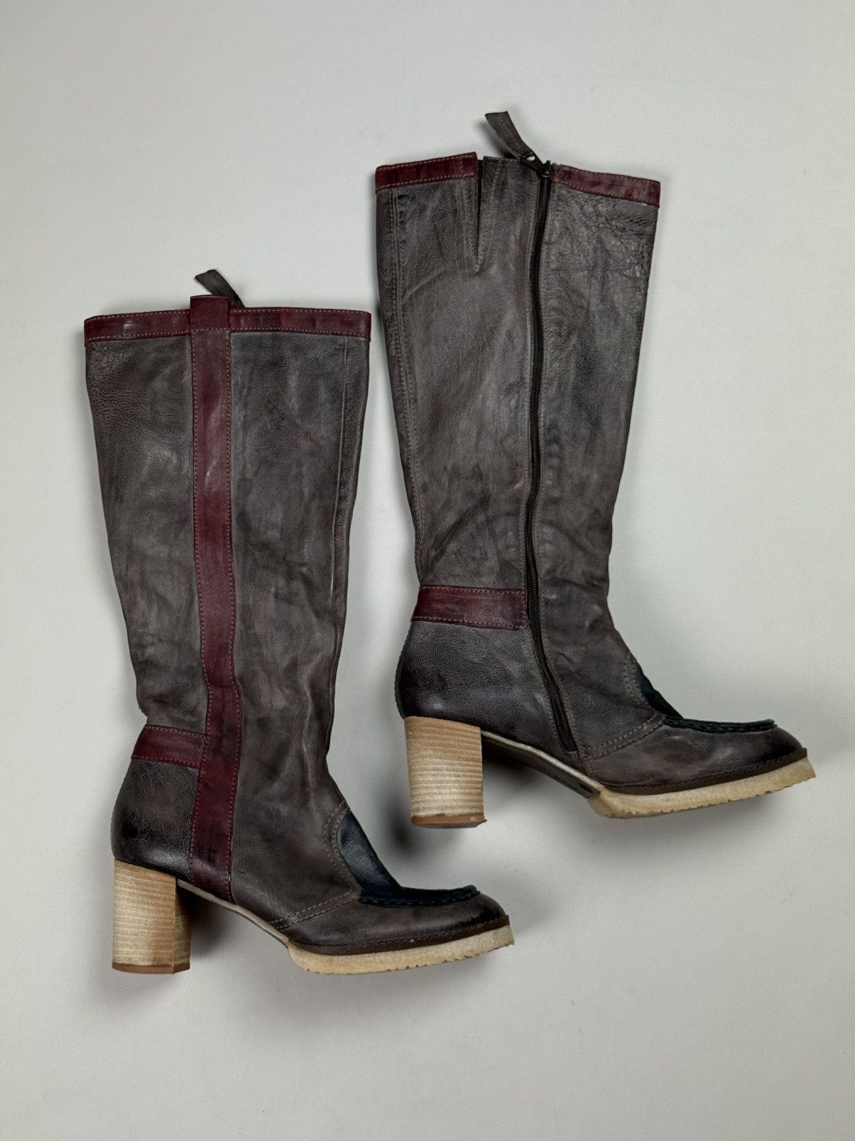 A.S.98 Airstep A.S. 98 VTG Avant-Garde Leather Over The Knee Boots Size US 11 / IT 41 - 7 Thumbnail