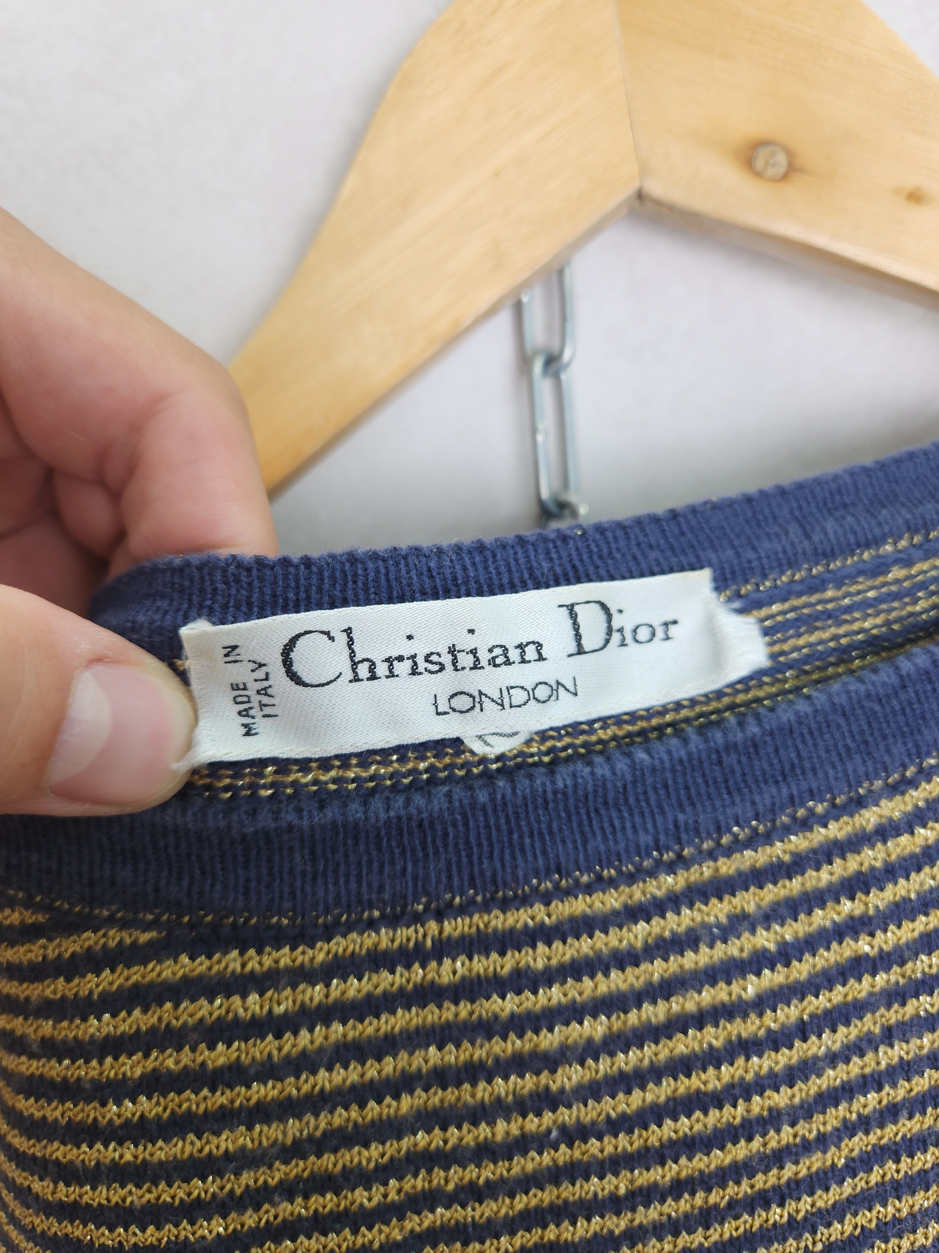 Dior Christian Dior London stripes thight knit long sleeve Size M / US 6-8 / IT 42-44 - 9 Thumbnail