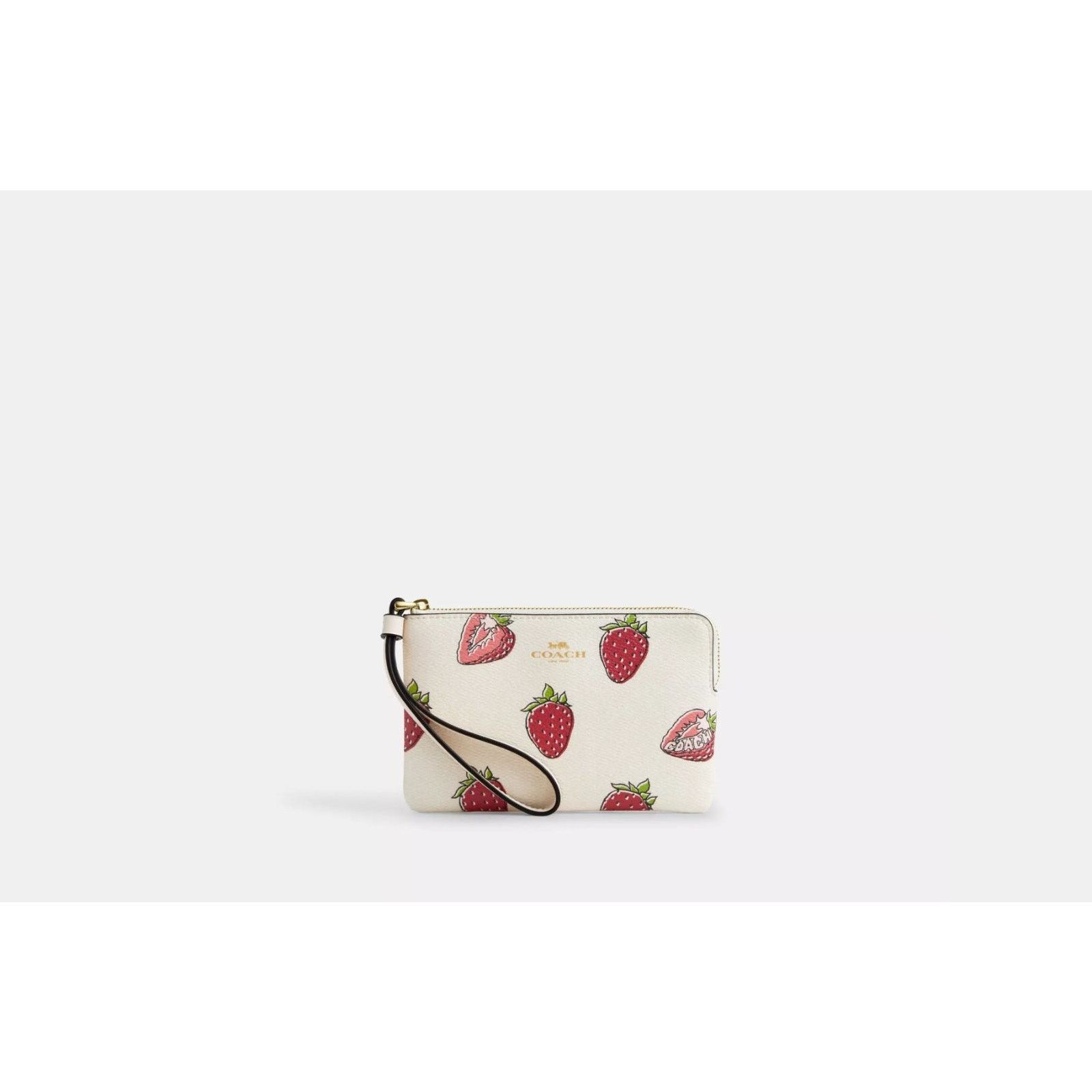 Coach NWT Coach CBB81 Corner Zip Wristlet With Strawberry Print V2 Size ONE SIZE - 5 Thumbnail