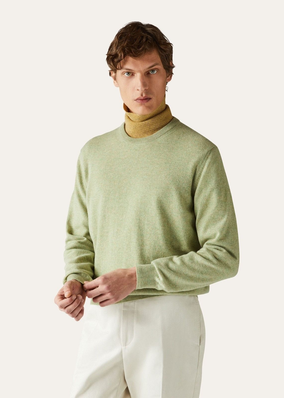 Loro Piana o1srvl11e1024 Girocollo Classic Cashmere Sweater in Green Size US S / EU 44-46 / 1 - 4 Thumbnail