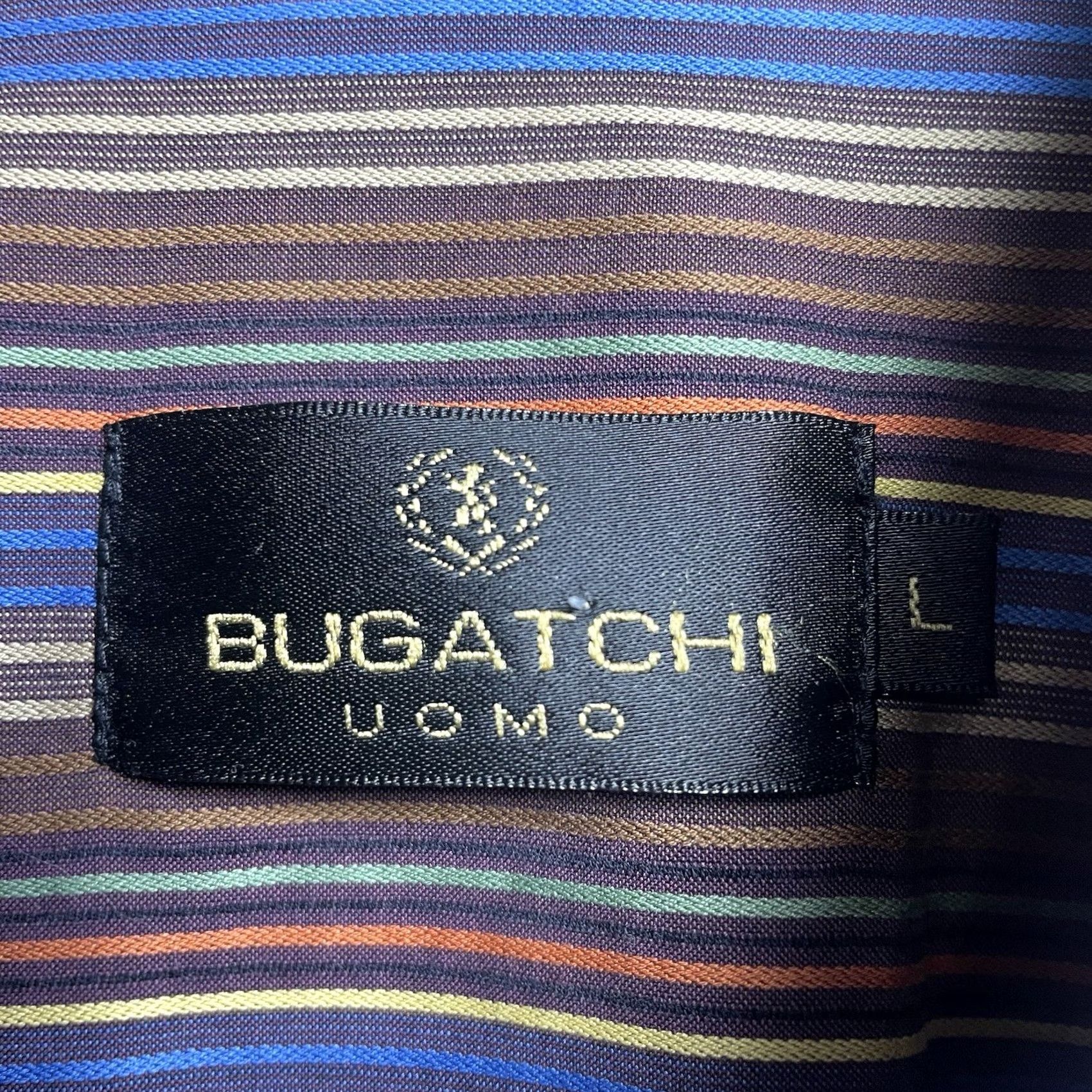 BUGATCHI Bugatchi Uomo Striped Button-Up Long Sleeve Mens Size L Multicolor Brown Size US L / EU 52-54 / 3 - 4 Thumbnail