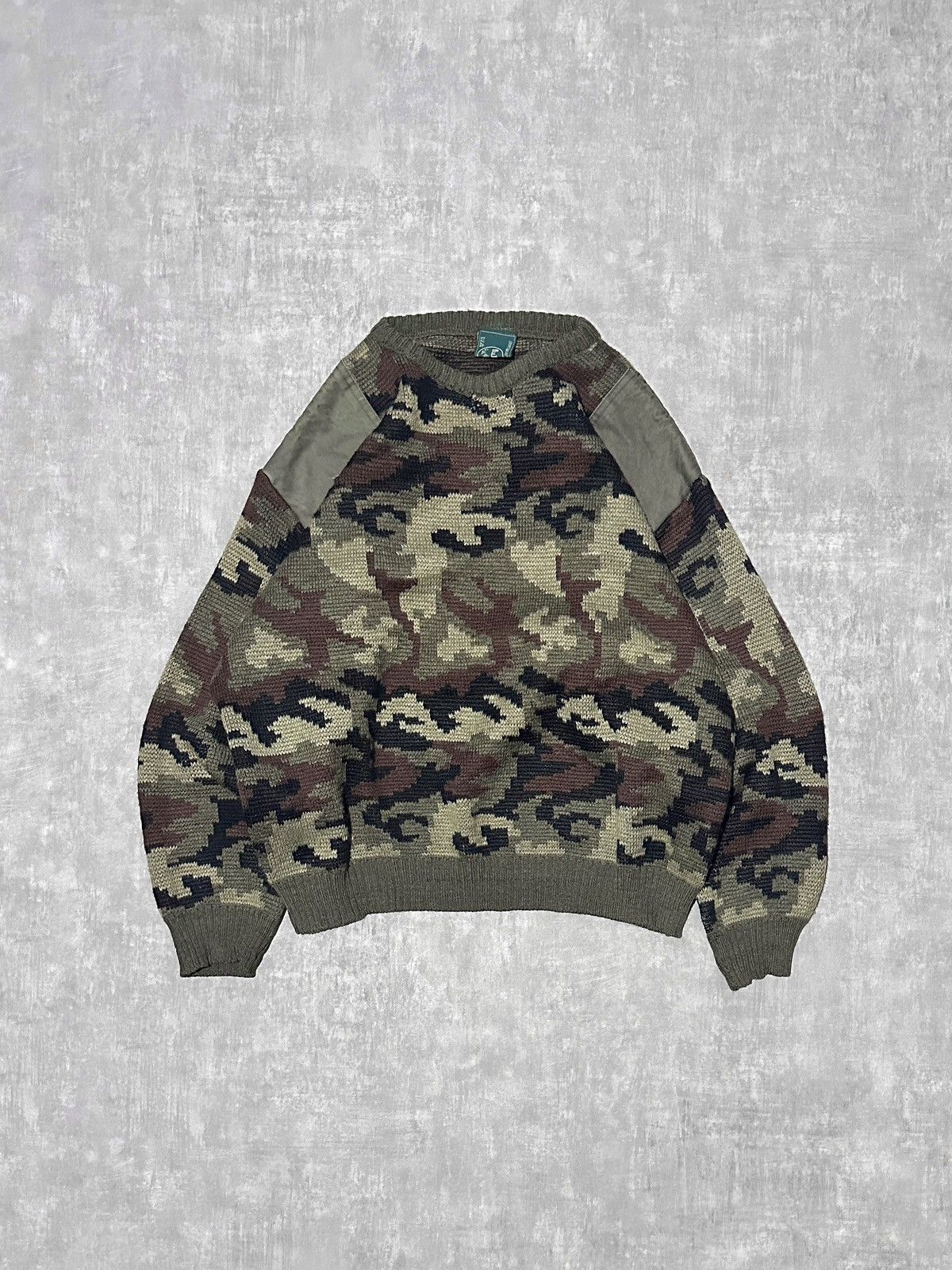Japanese Brand Vintage Knitted Military Y2K Raf Simons Style Camo Sweater Size US XL / EU 56 / 4 - 1 Thumbnail