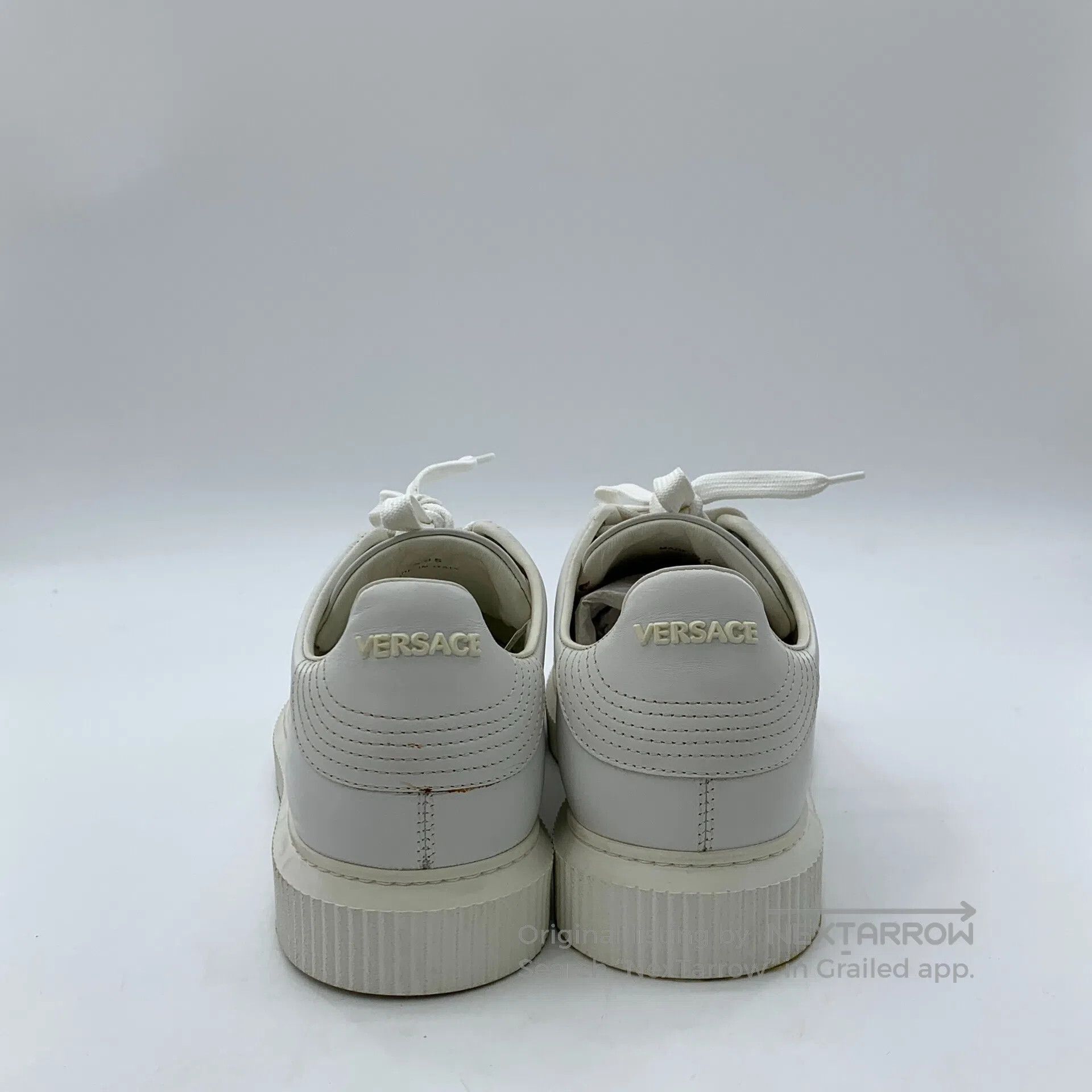 Versace Versace White Medusa Head Leather Lace-Up Casual Flat Loaf Size US 9 / IT 39 - 4 Thumbnail