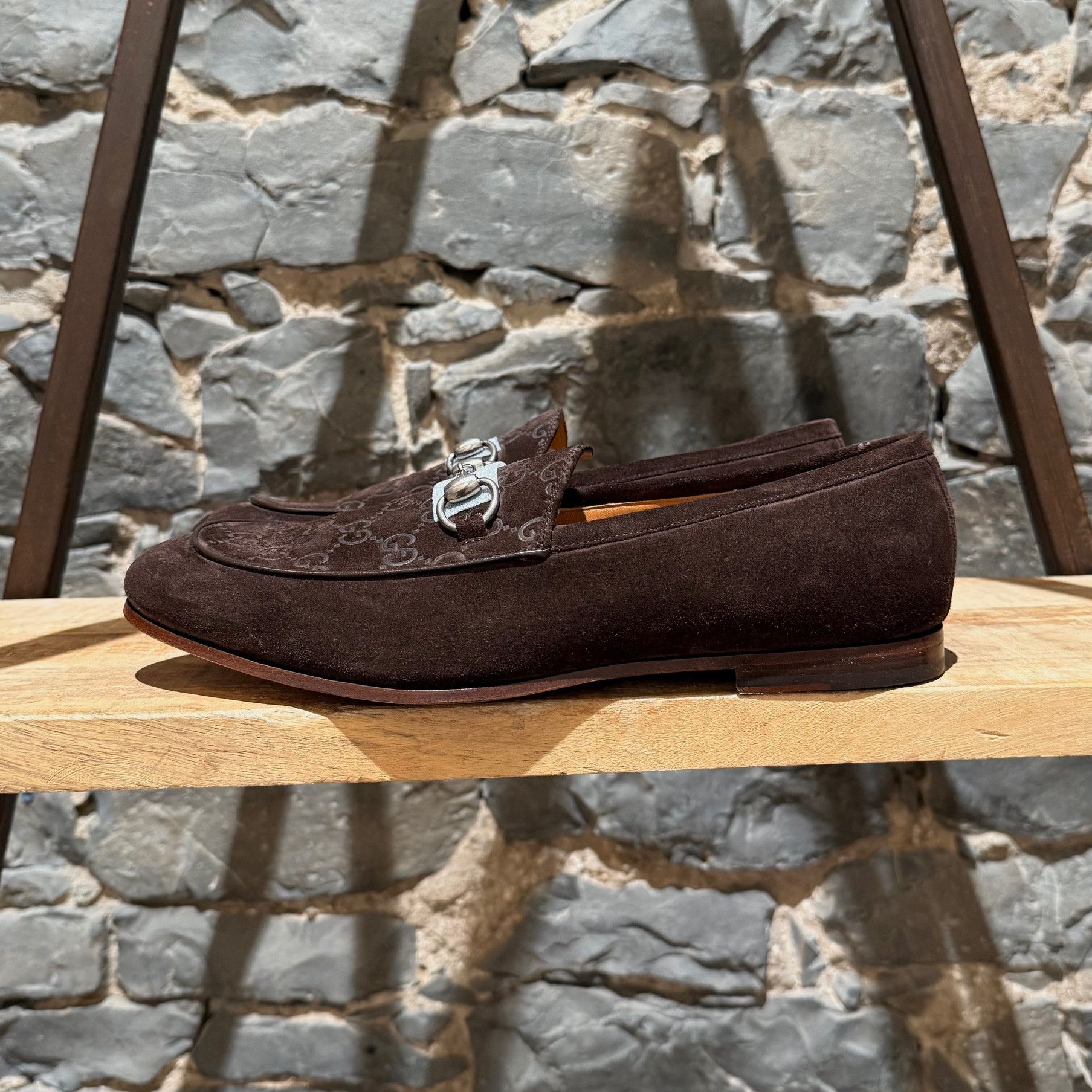Gucci Gucci Brown Luxury Suede GG Horsebit Accent Jordy Loafers Size US 11 / EU 44 - 6 Thumbnail