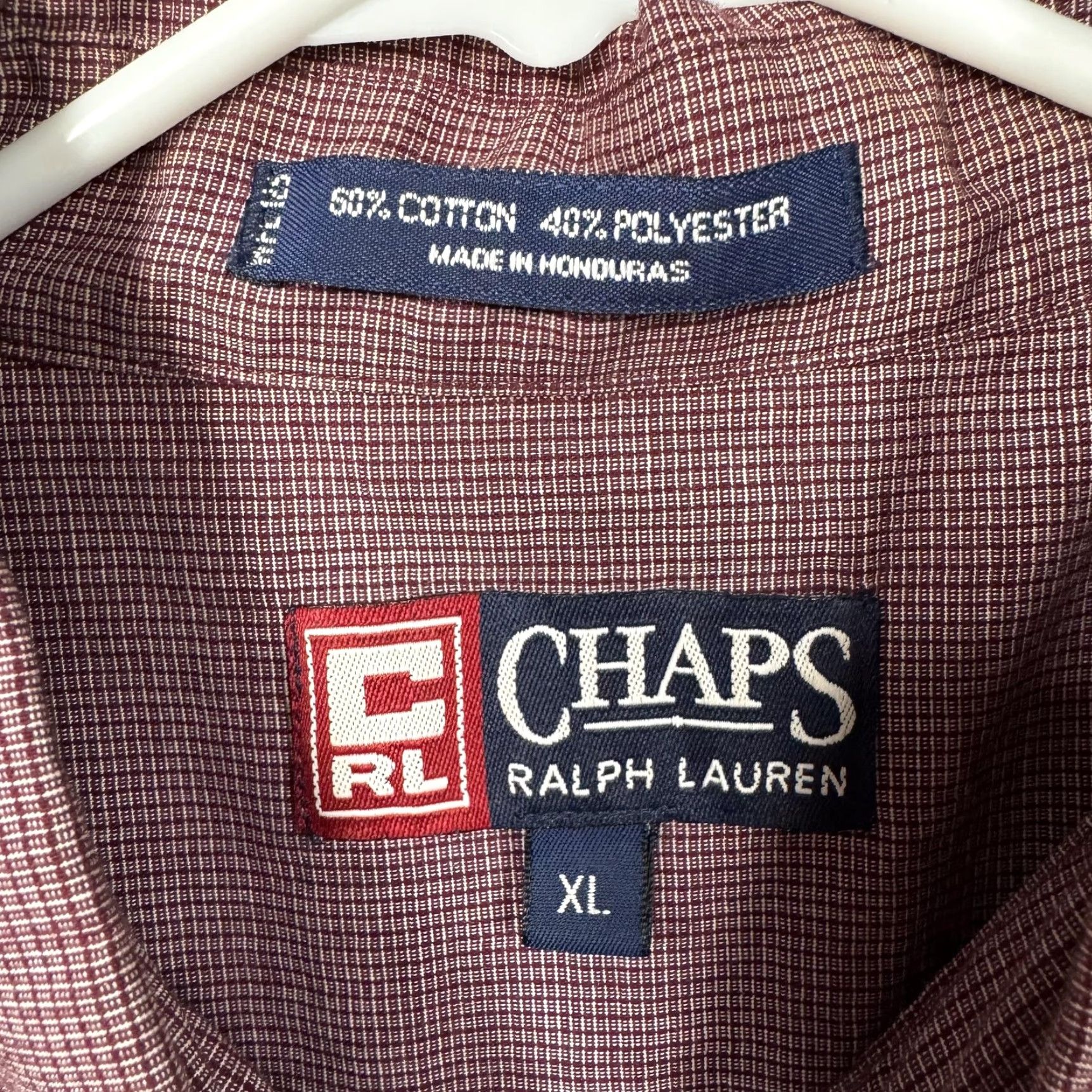 Chaps Chaps Ralph Lauren Shirt Mens XL Maroon Check Button-Down Long Sleeve Casual Size US XL / EU 56 / 4 - 6 Thumbnail