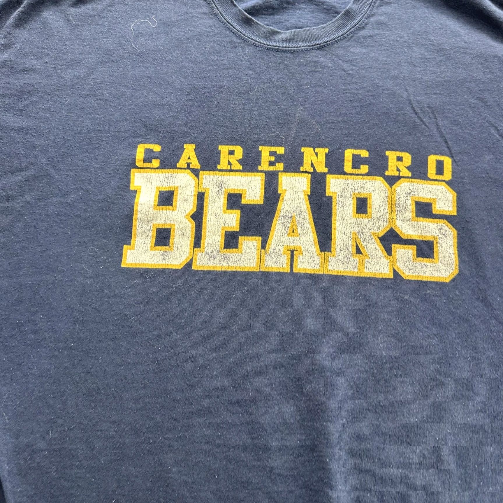 Gildan VINTAGE Carencro Bears Shirt Mens 2XL Navy Blue Gildan Graphic Crewneck School Tee Size US XXL / EU 58 / 5 - 2 Thumbnail