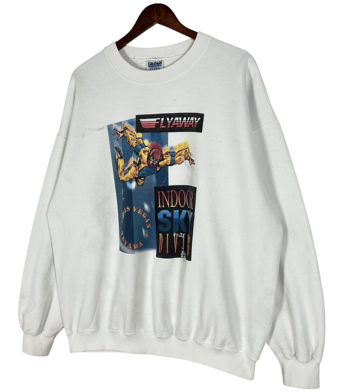 Vintage 90s Vintage FLYAWAY Las Vegas Nevada Skydiving Sweatshirt Size US XL / EU 56 / 4 - 3 Thumbnail