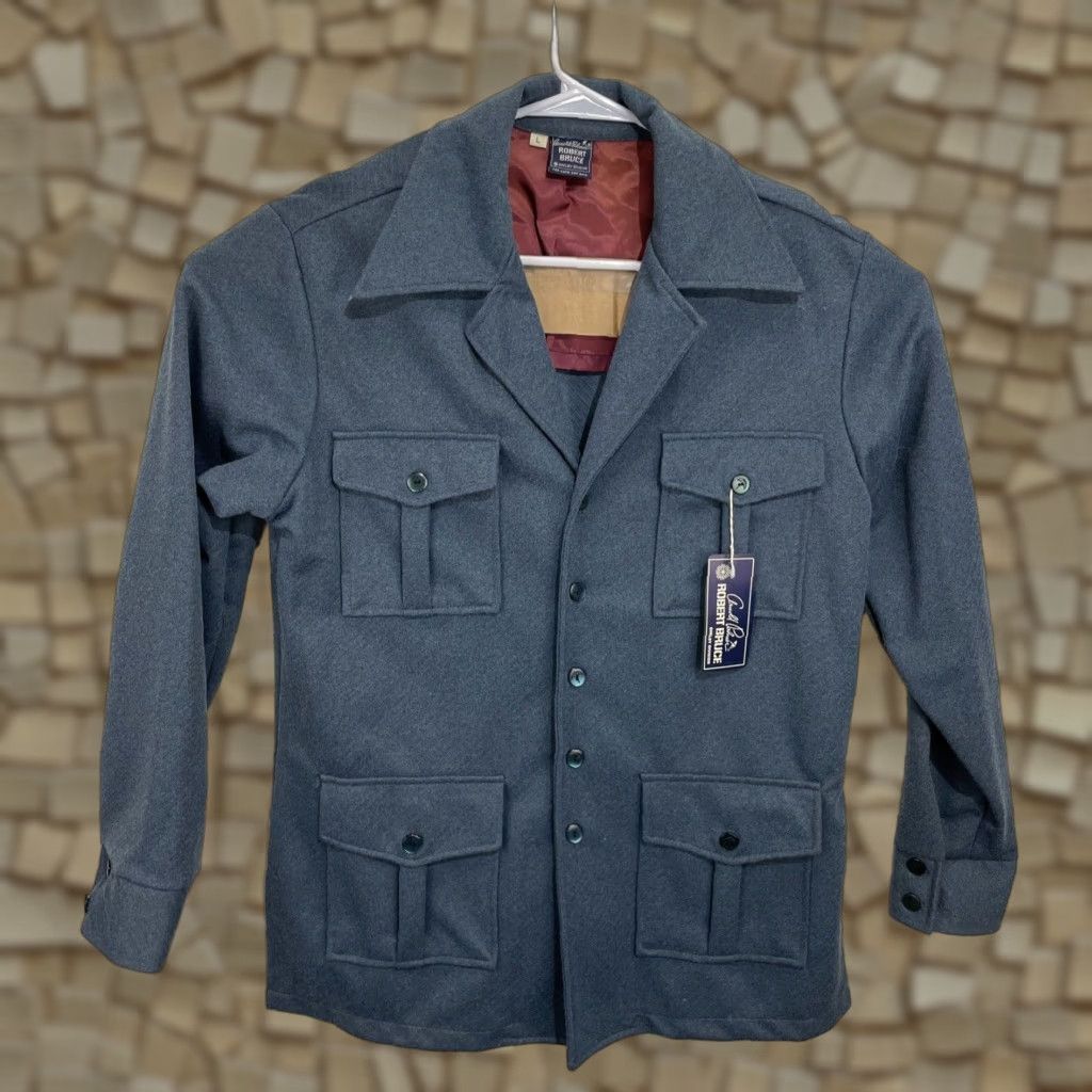 Vintage VINTAGE Arnold Palmer Outer Shirt Jacket Robert Bruce Made In USA L Blue Casual 80s Mens/Adults Size US L / EU 52-54 / 3 - 1 Thumbnail