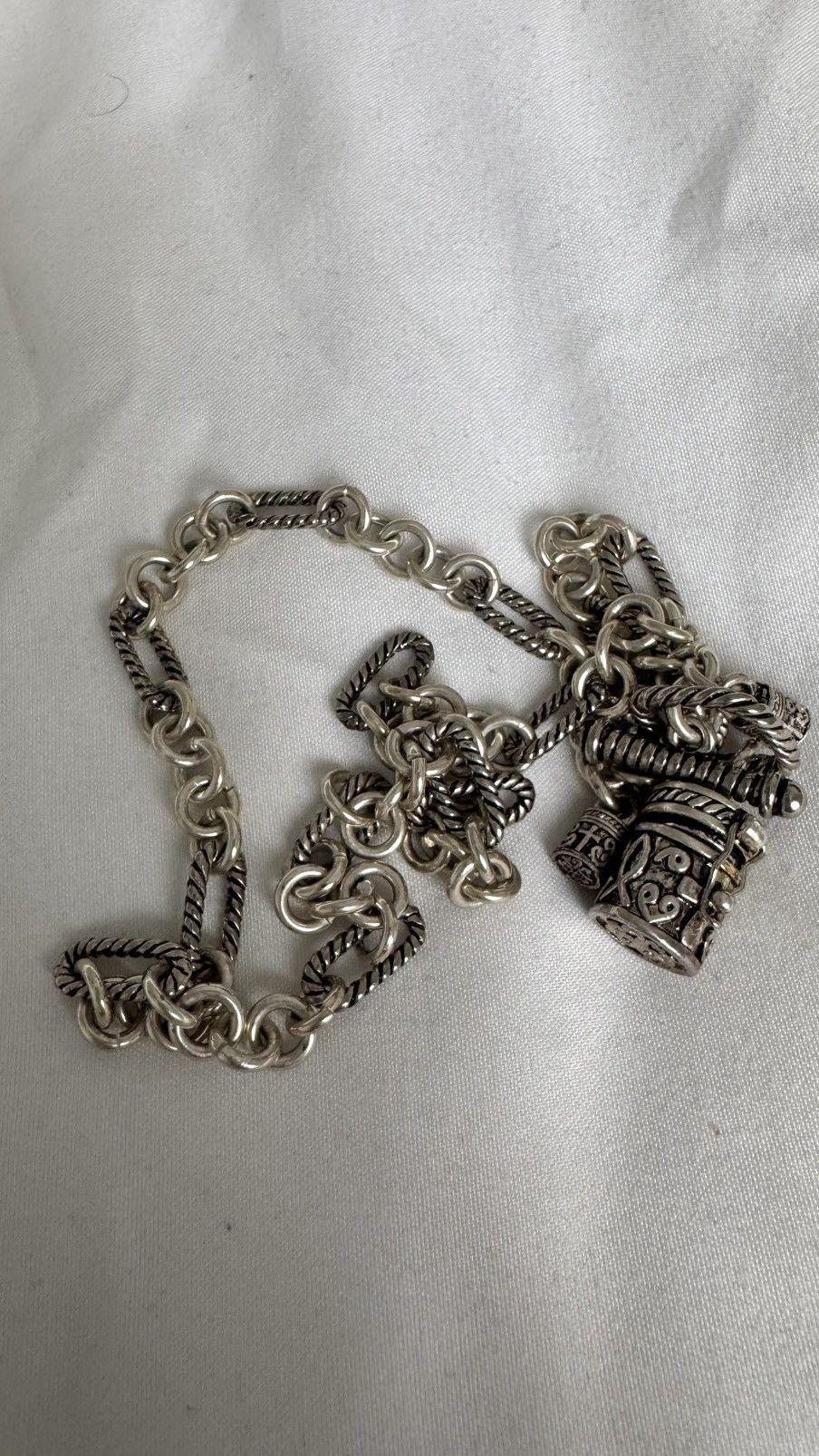 Sterling Silver Prayer Box Pendant with Cross Necklace Sterling Silver Size ONE SIZE - 8 Thumbnail