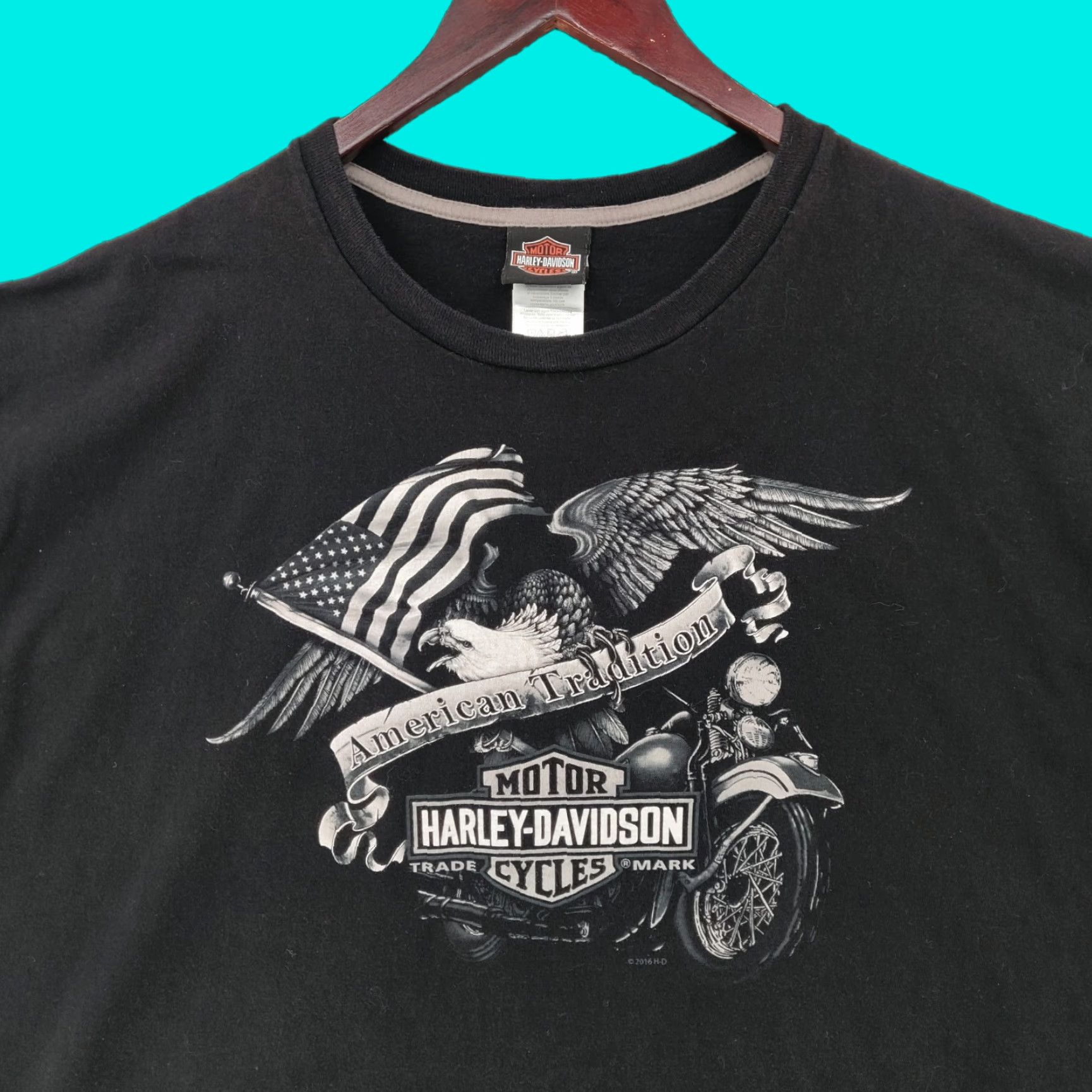 Harley Davidson Harley-Davidson T Shirt Men 3XL Black Cotton USA American Tradition Logo Graphic Print Short Sleeve Crew Neck Regular Fit Vintage No Size US XXL / EU 58 / 5 - 1 Thumbnail