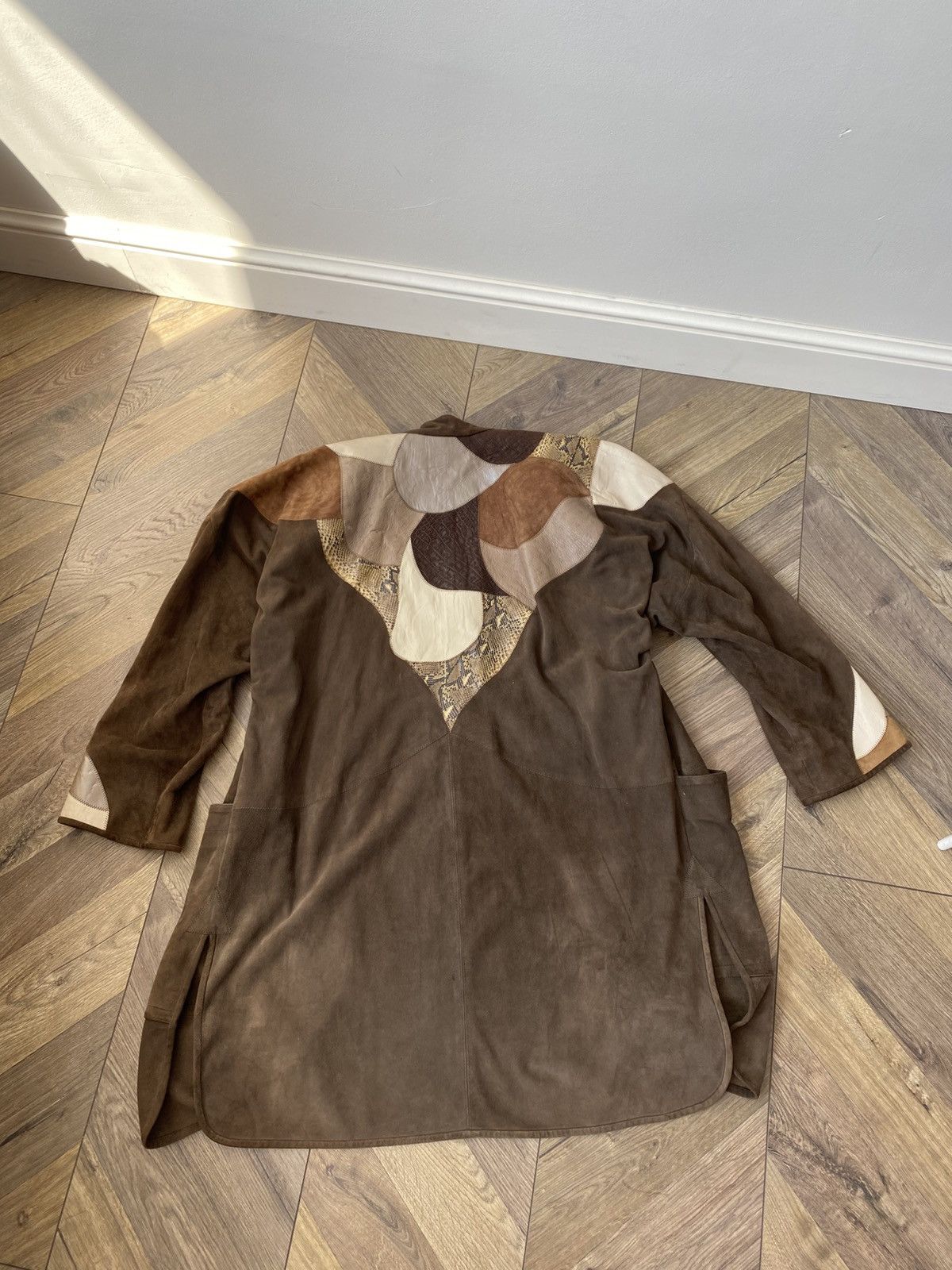 Genuine Leather Vintage Leda Suede Leather Patchwork Coat Size US M / EU 48-50 / 2 - 9 Thumbnail
