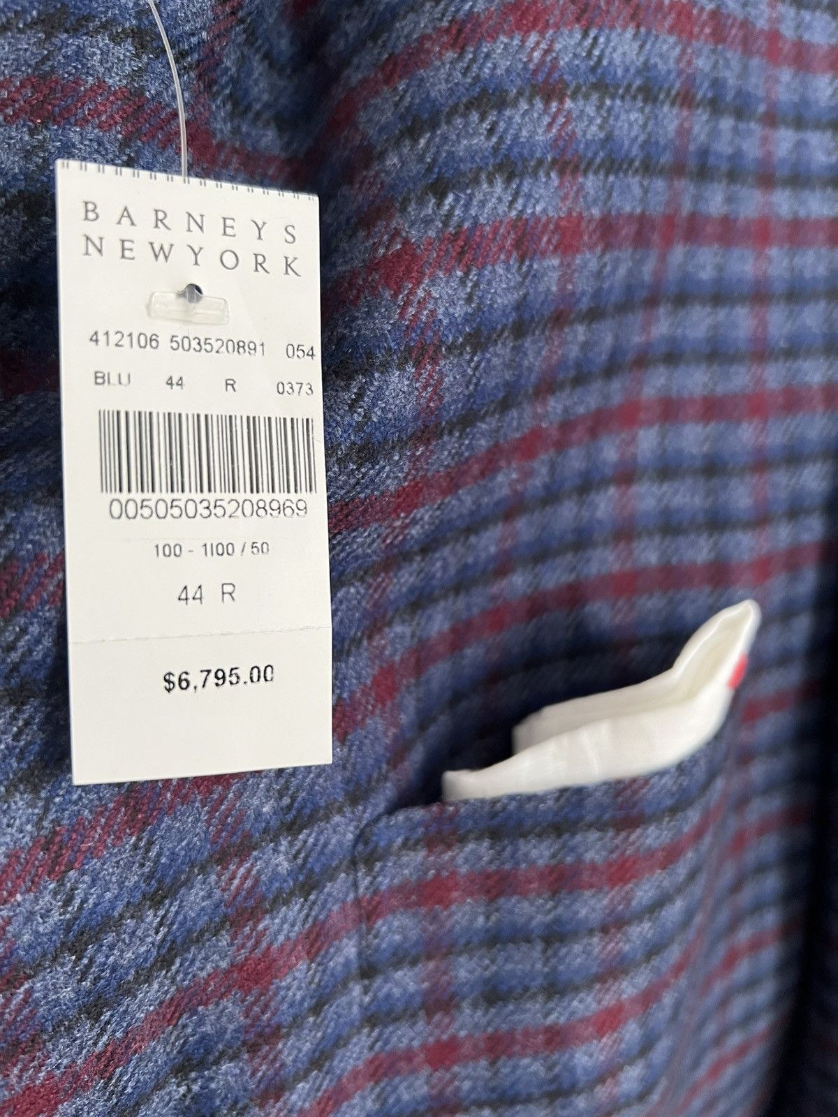 Barneys New York × Kiton Kiton Blue & Red Check Cashmere Blazer Size 44R US / 54R IT Size 44R - 4 Thumbnail
