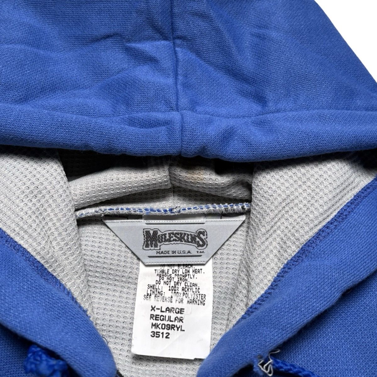 Other VTG Muleskins Men XL Blue Hoodie Jacket Waffle Thermal Lined Size US XL / EU 56 / 4 - 3 Thumbnail