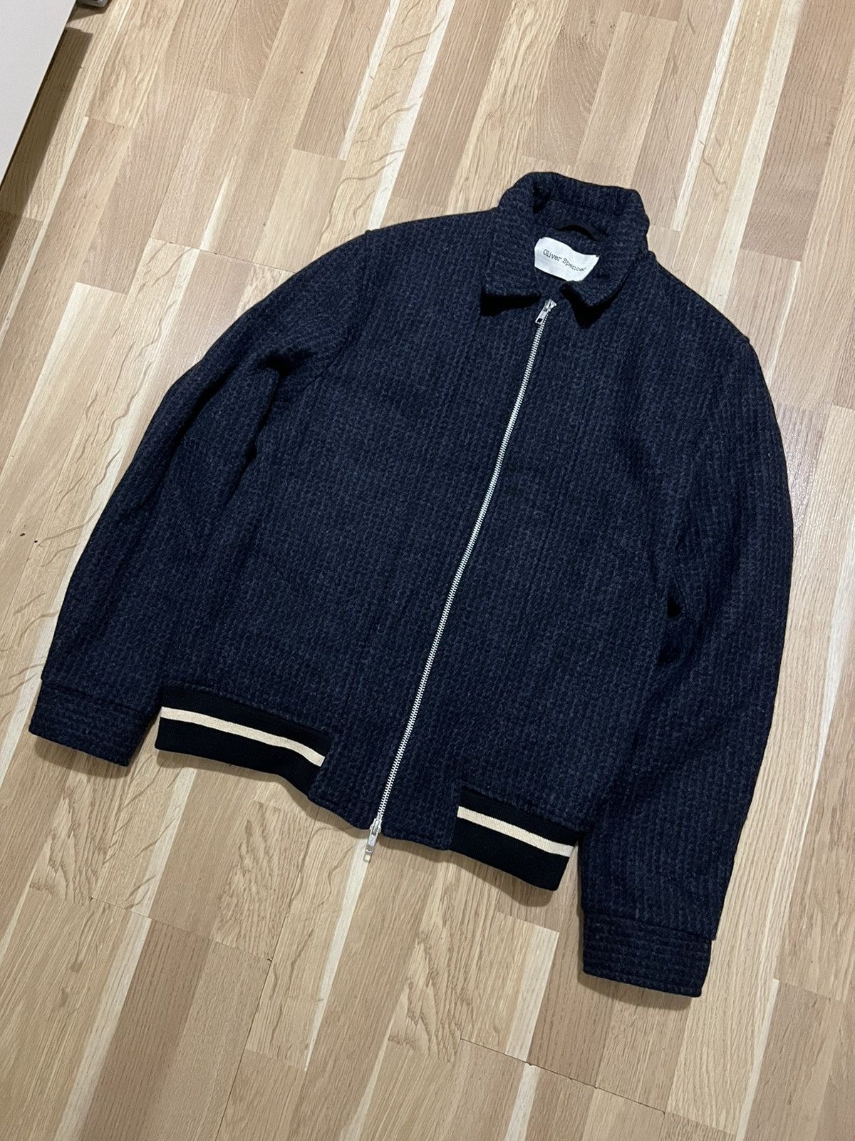 Japanese Brand × Oliver Spencer Oliver Spencer wool varsity jacket old money style 90 luxury Size US M / EU 48-50 / 2 - 3 Thumbnail