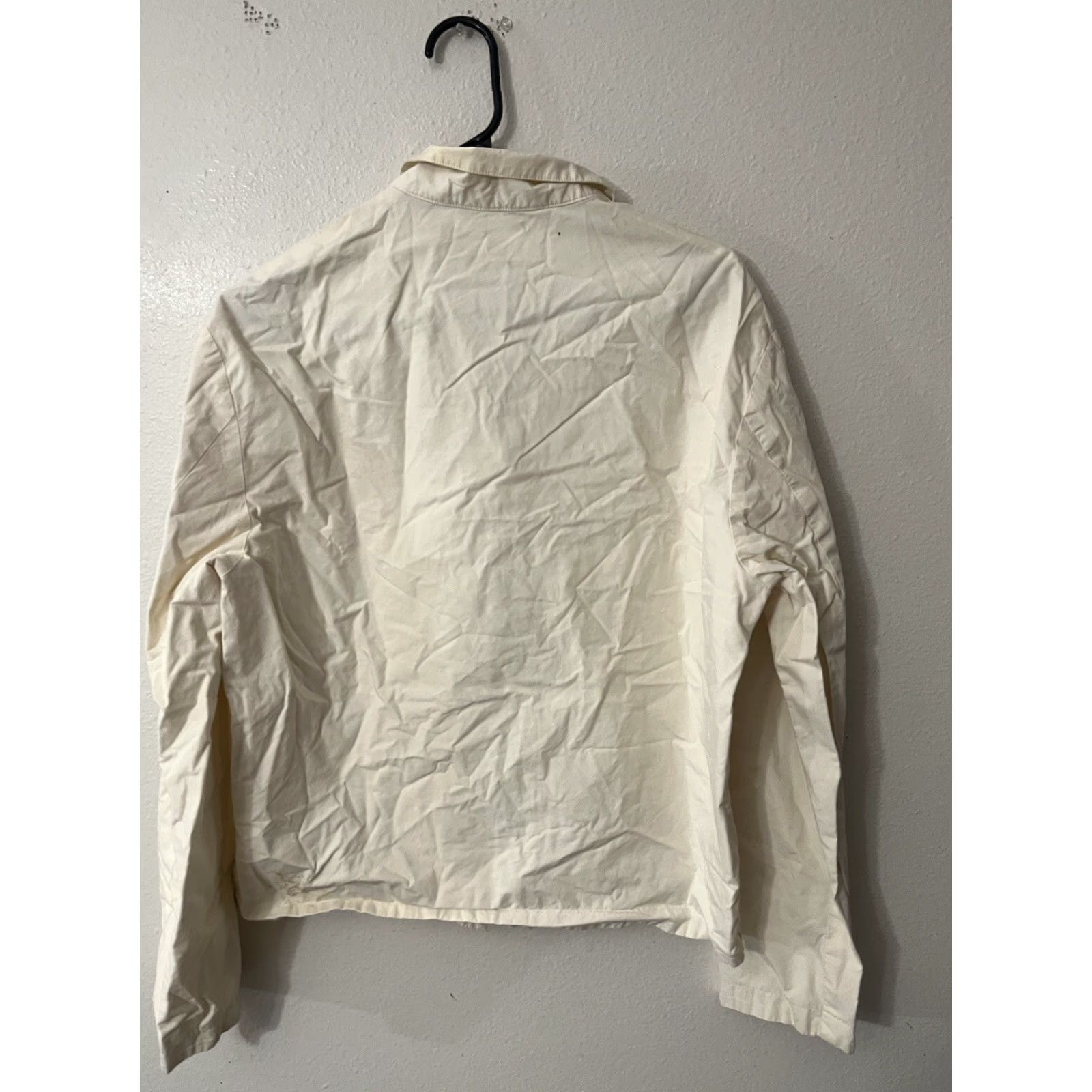DKNY DKNY White Bomber Jacket Full Zip Mock Neck Unisex Adults M White Pocket Size M / US 6-8 / IT 42-44 - 2 Thumbnail
